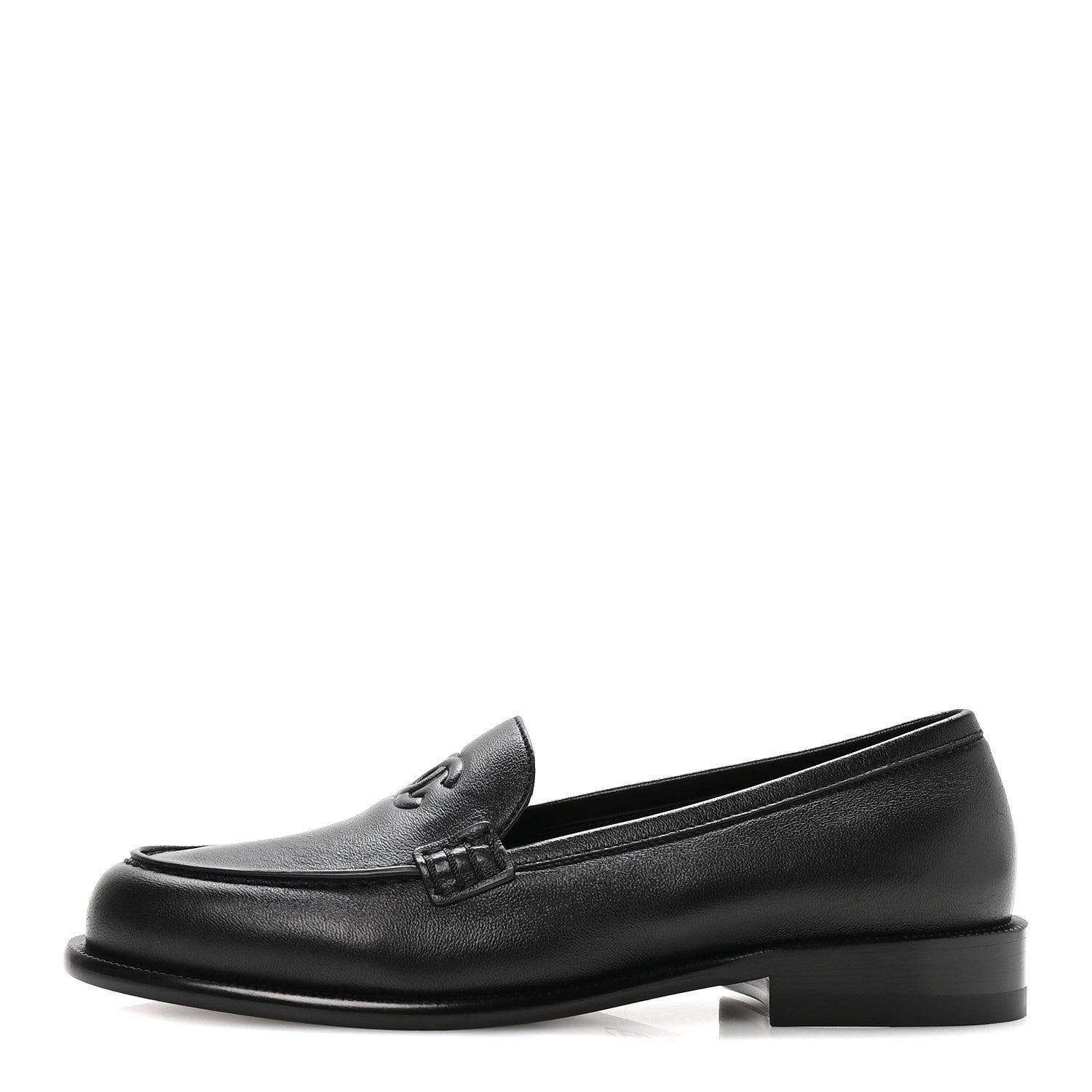 Lambskin CC Mocassin Loafers 37.5 Black