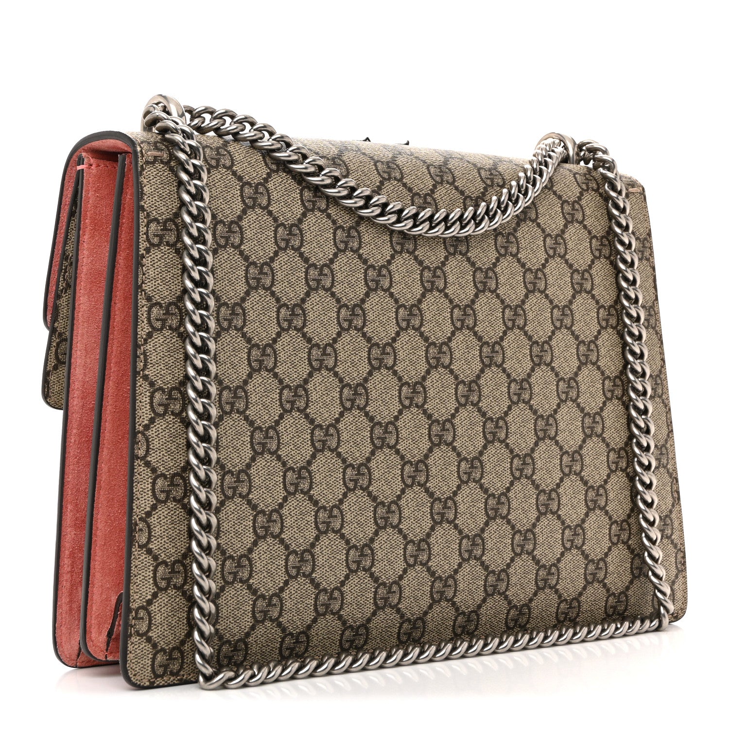 GG Supreme Monogram Crystal Floral Embroidered Medium Dionysus Shoulder Bag Beige Pink Beige Multicolor