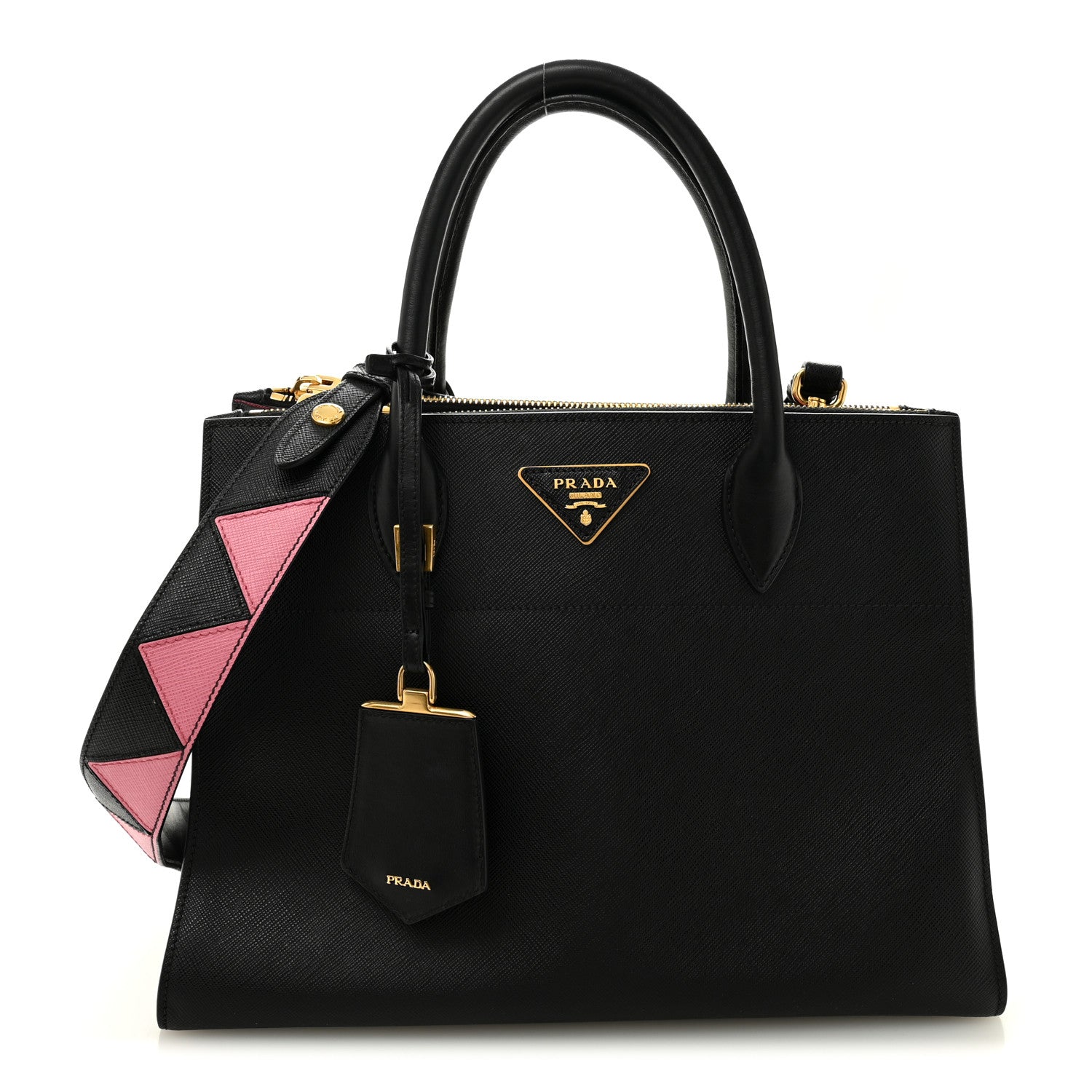 Saffiano Greche Greca Paradigme Bag Black Pink