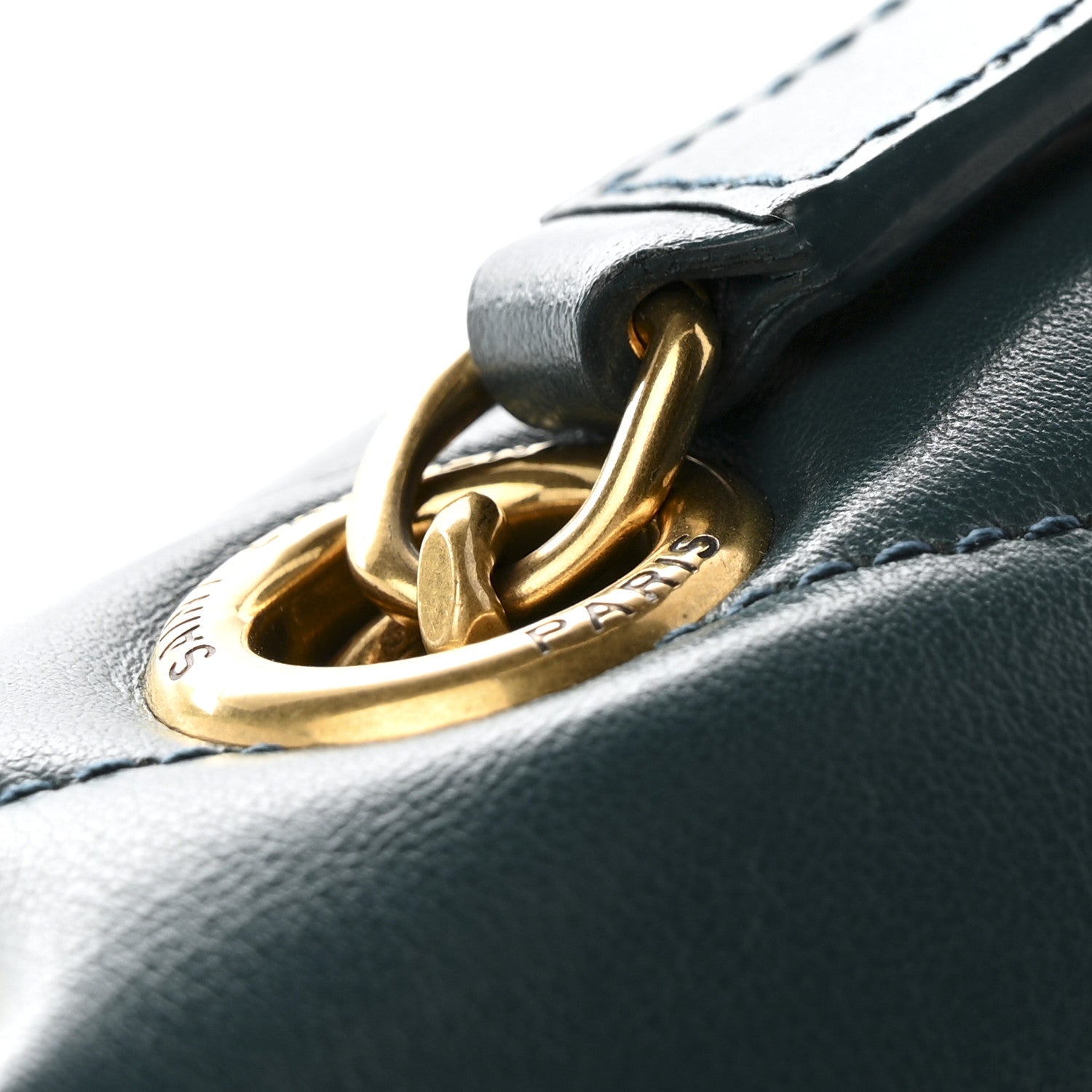 Calfskin Y Quilted Monogram Medium Loulou Chain Satchel Sea Turquoise