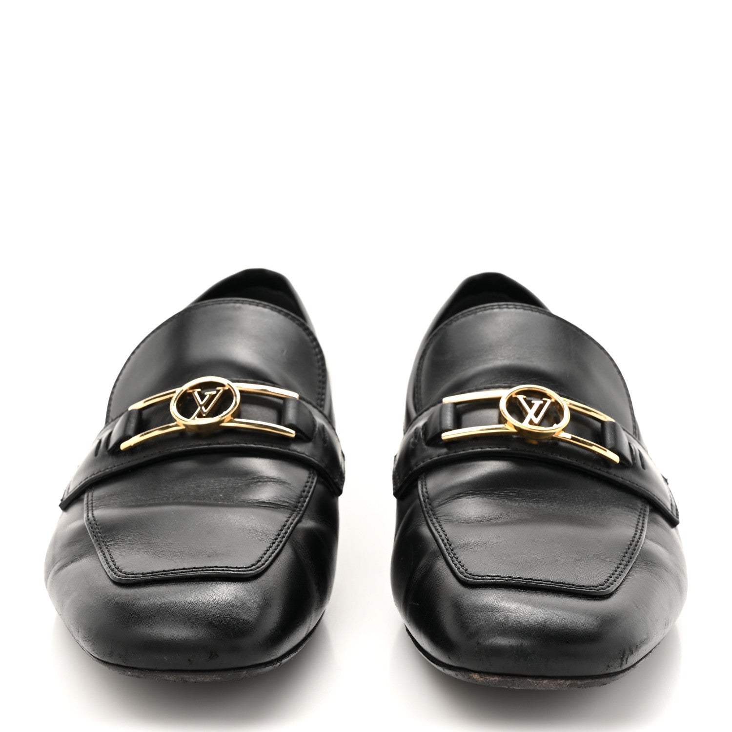 Calfskin Upper Case Flat Loafer 38 Black
