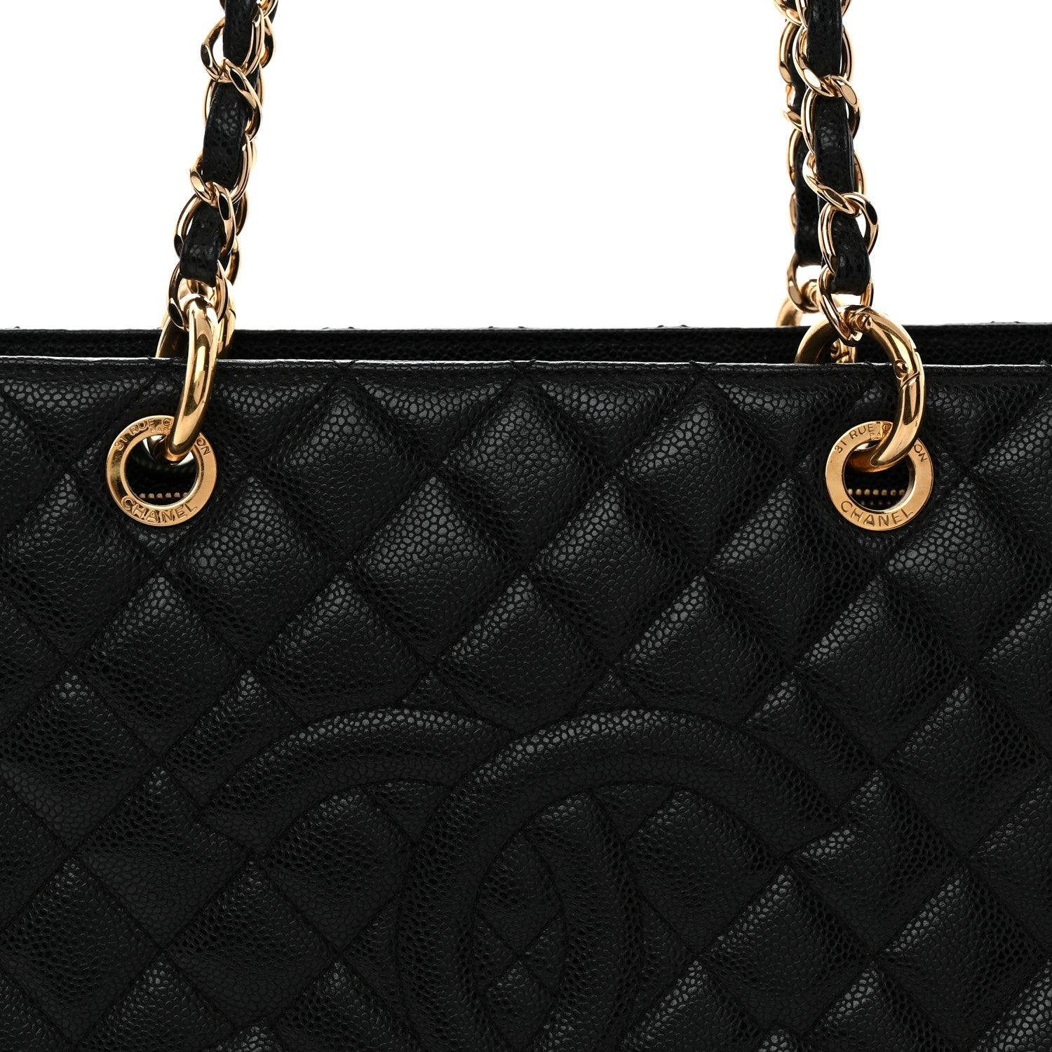 Caviar Quilted XL Grand Shopping Tote GST Black