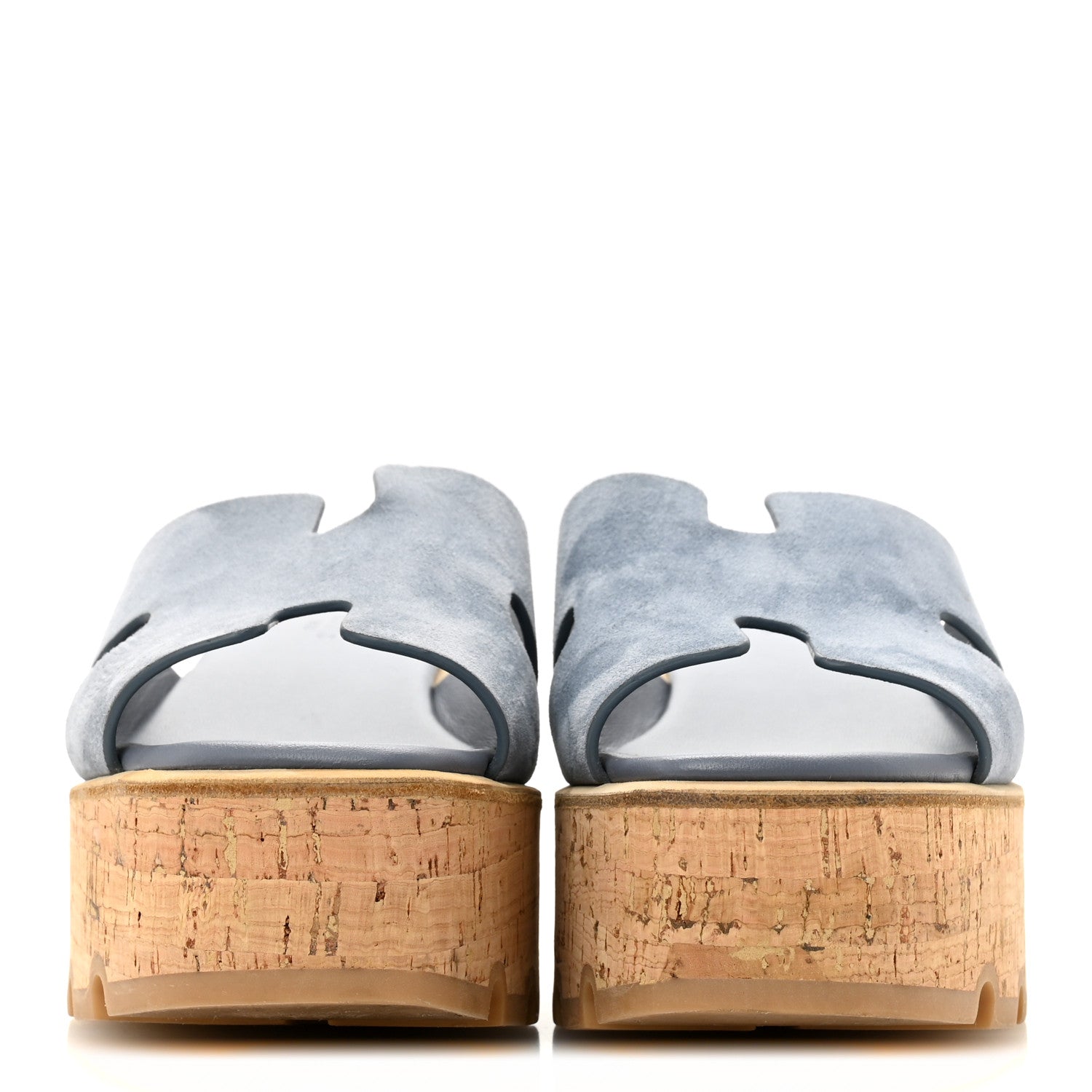 Suede Goatskin Cork Eze 30 Sandals 37 Bleu Grignon