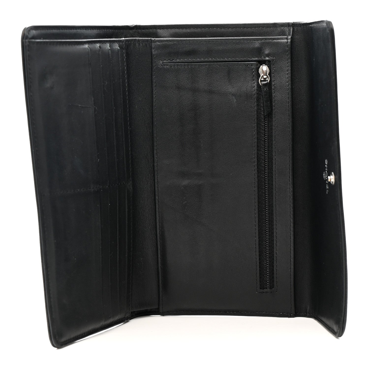 Caviar Sevruga Long Flap Wallet Black