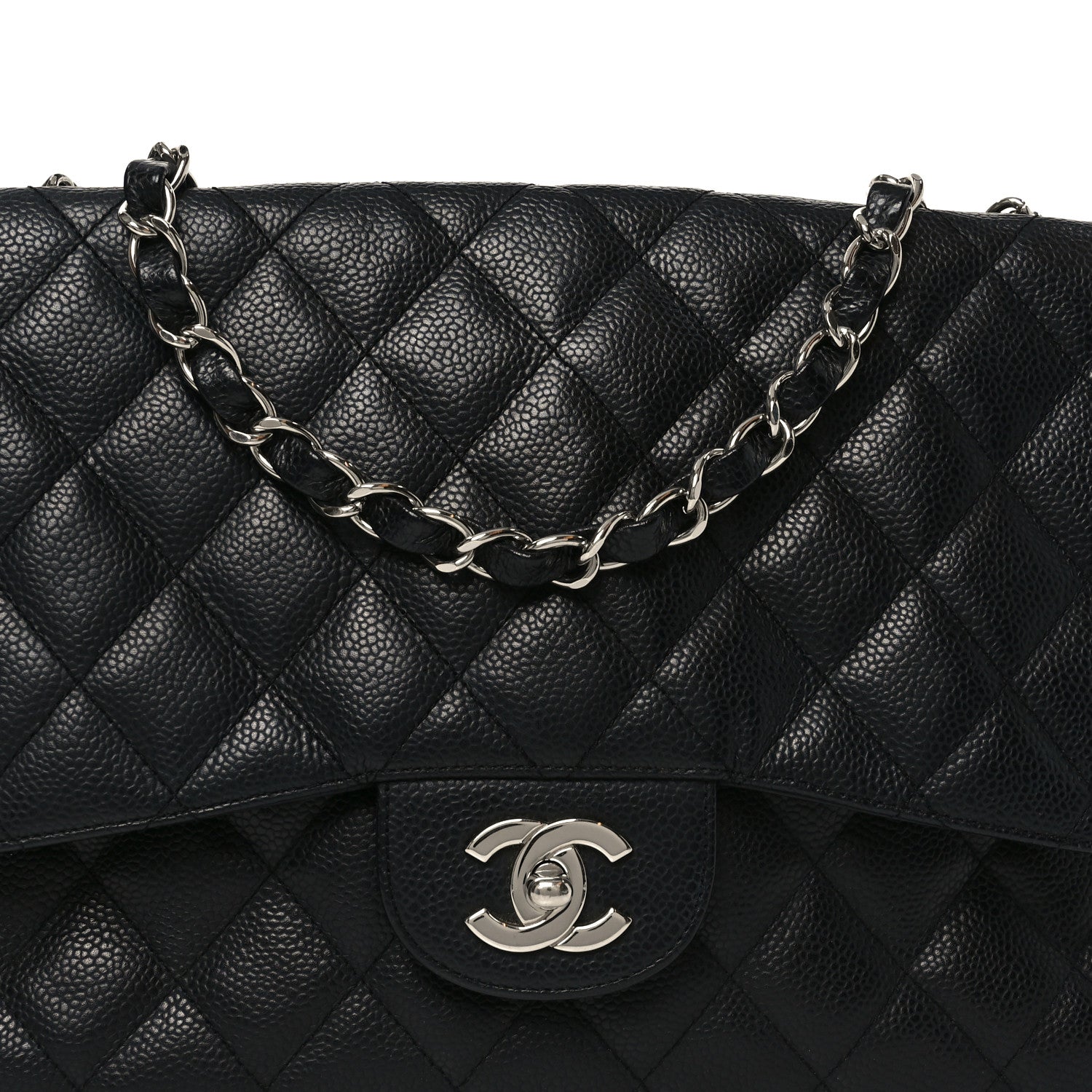Caviar Quilted Jumbo Single Flap Black