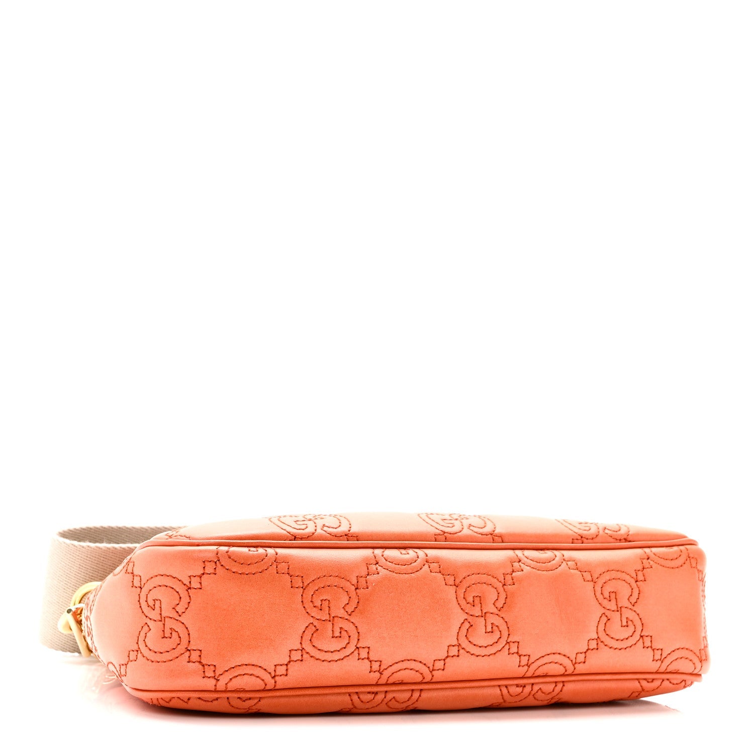 Calfskin GG Matelasse Chain Handbag Deep Orange Natural