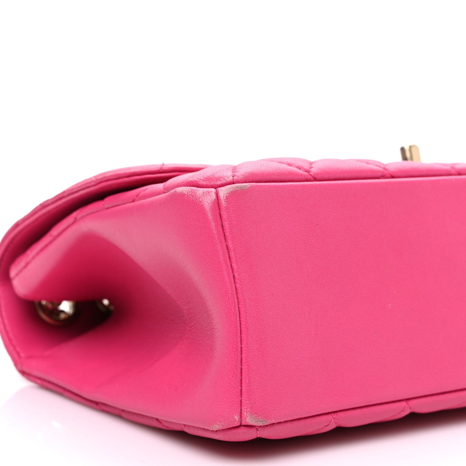Lambskin Quilted Medium Mademoiselle Chic Flap Fuchsia