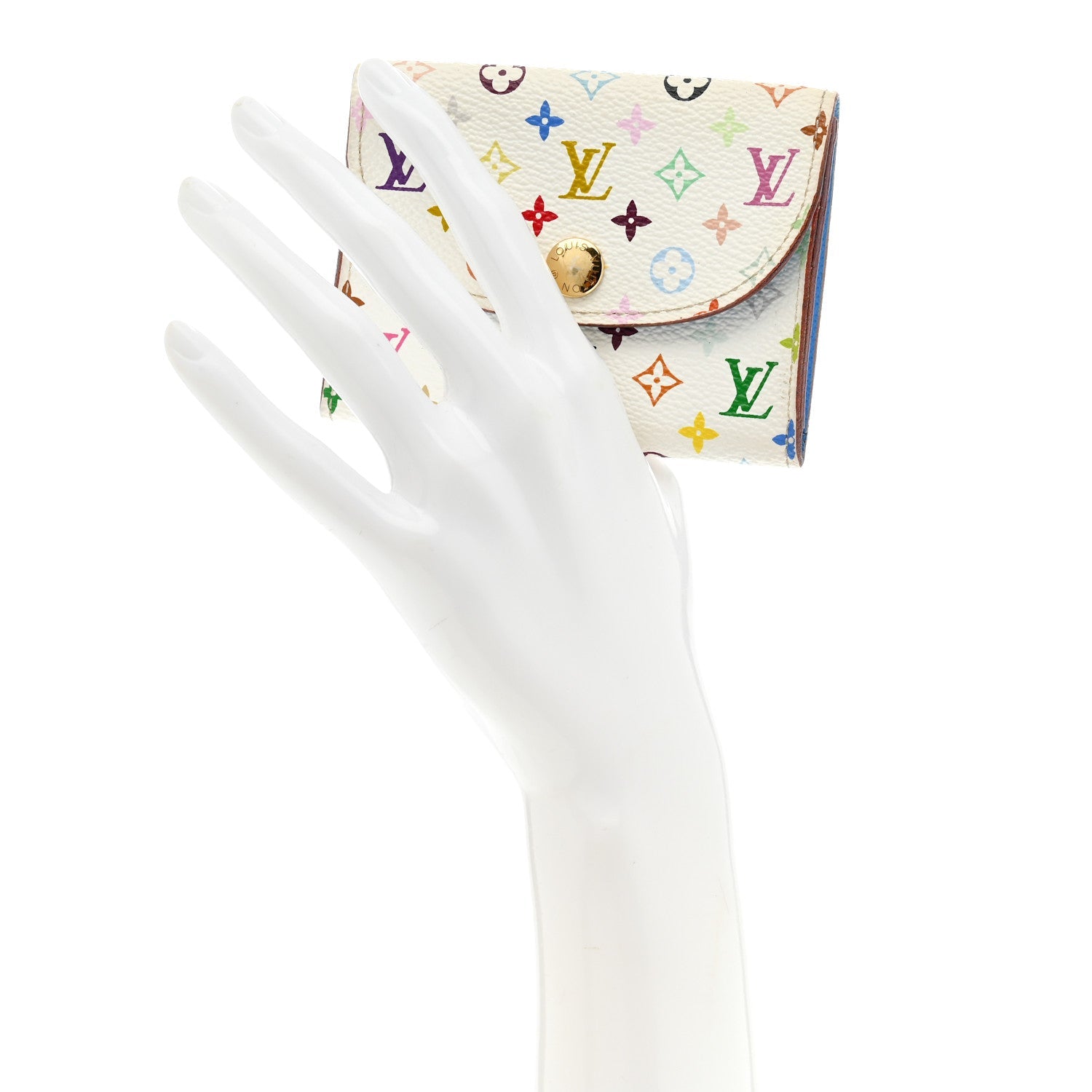 Monogram Multicolor Business Card Holder White Raisin