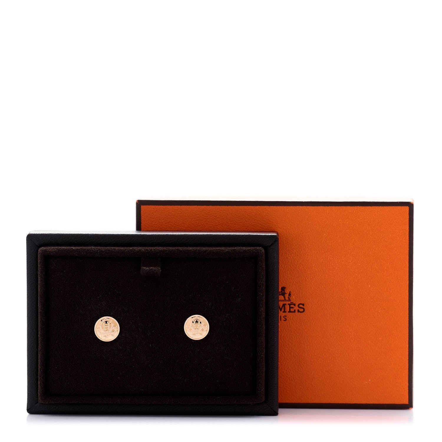 18K Rose Gold TPM Ex-Libris Stud Earrings