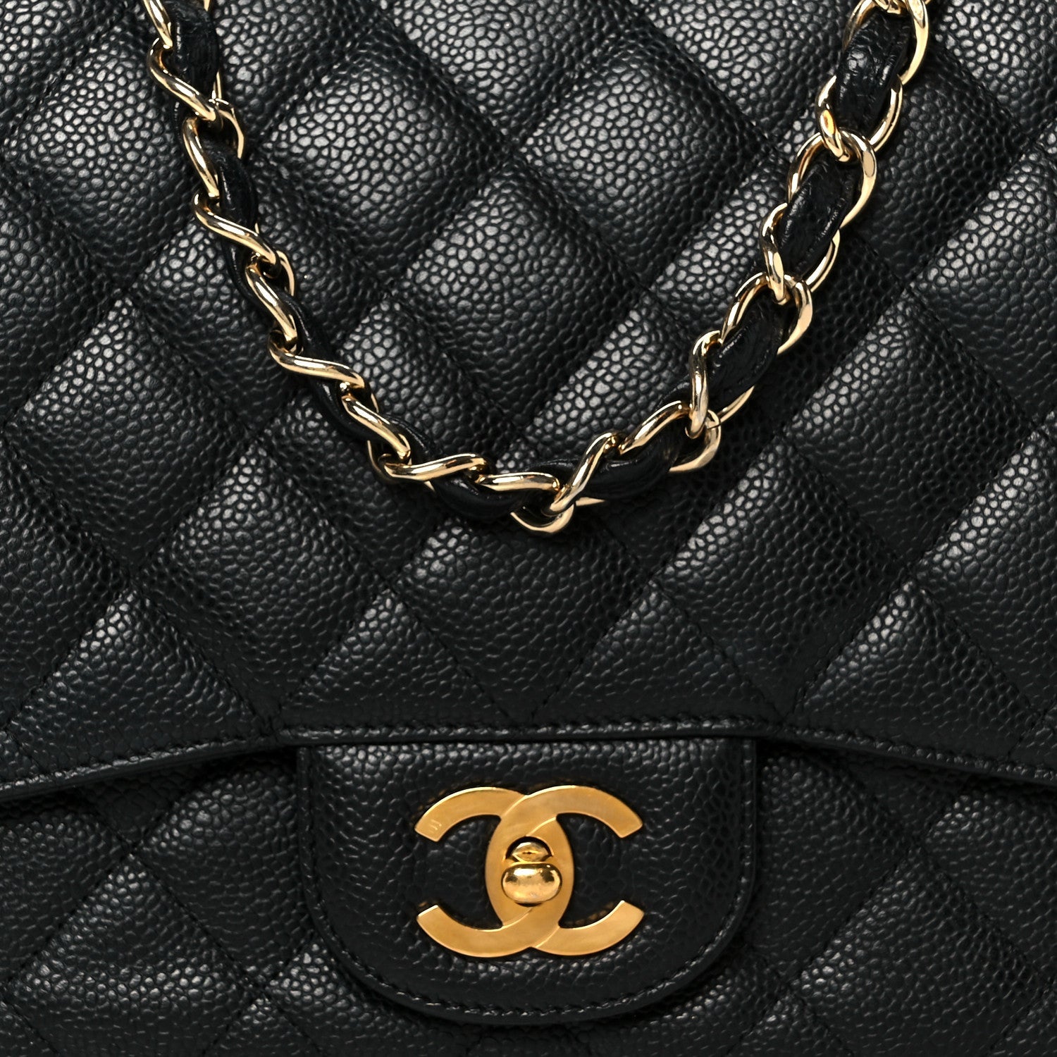 Caviar Quilted Jumbo Single Flap Black