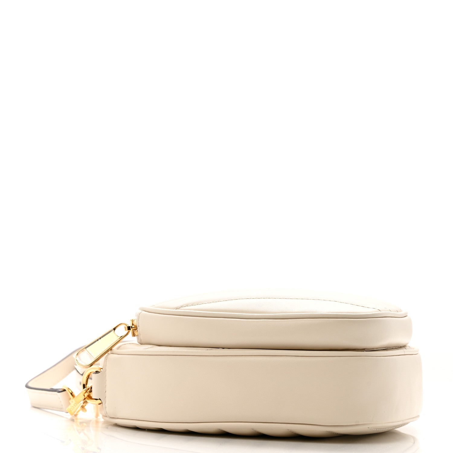 Calfskin Matelasse Diagonal Mini Interlocking G Heart Shoulder Bag Mystic White