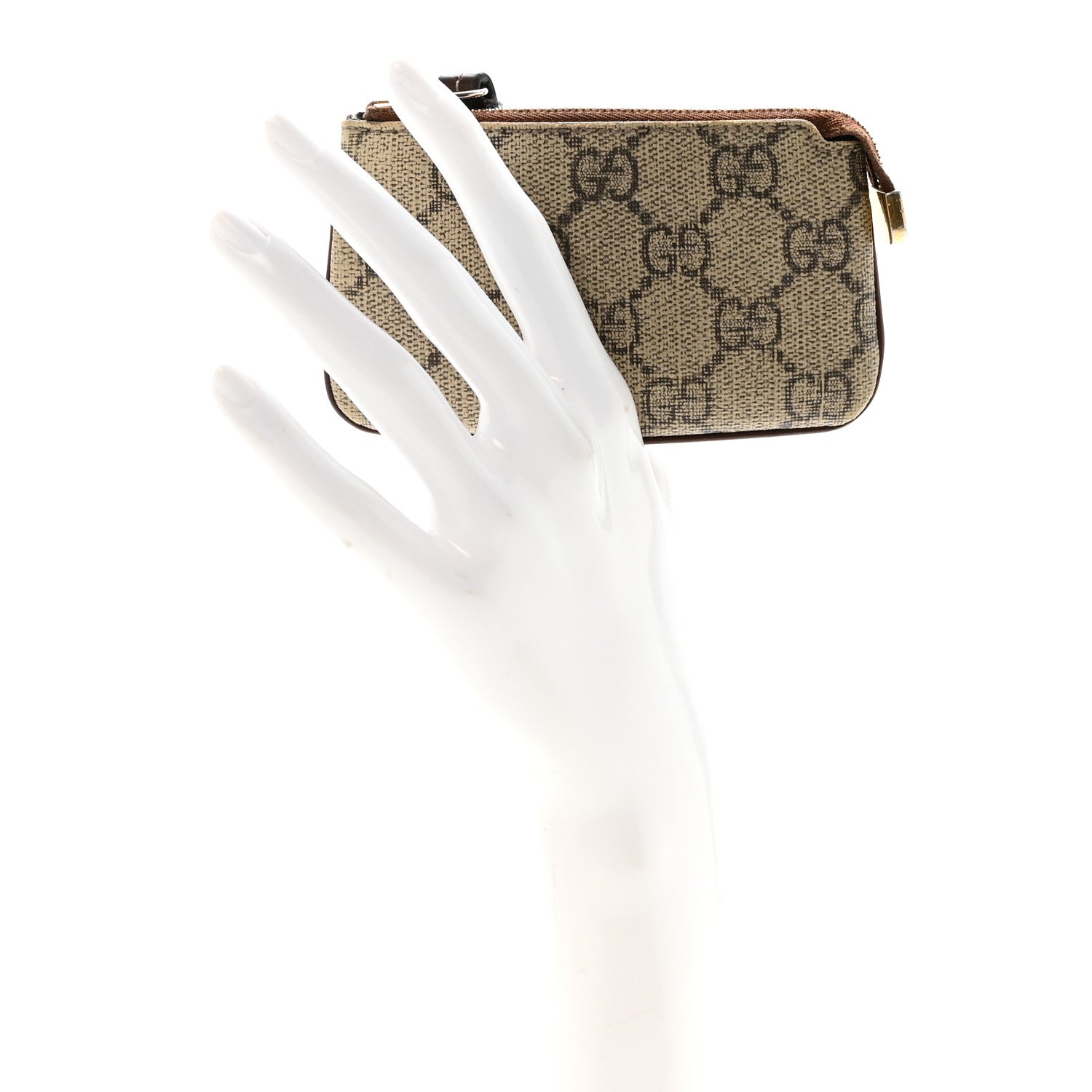 GG Supreme Monogram Key Case Brown