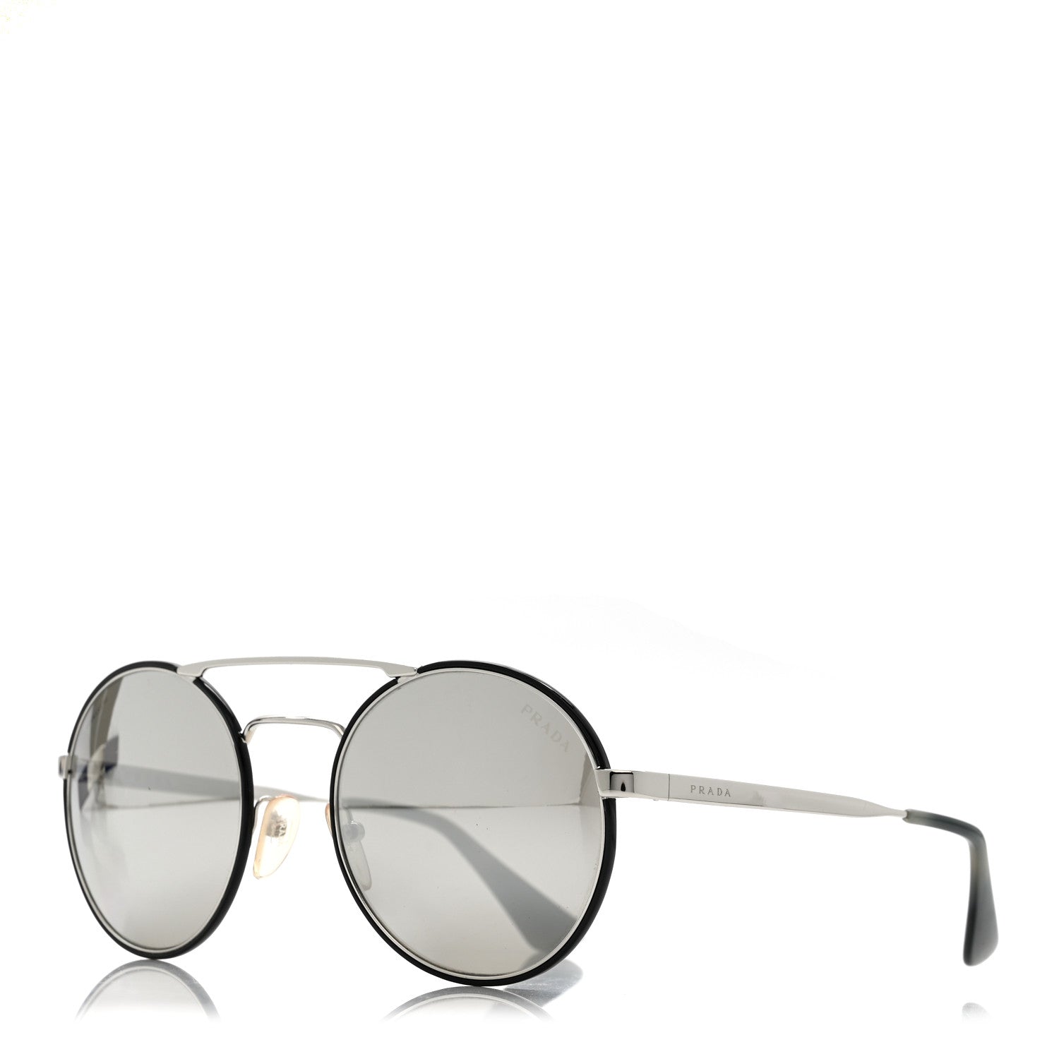 Round Sunglasses SPR 51S Black Silver