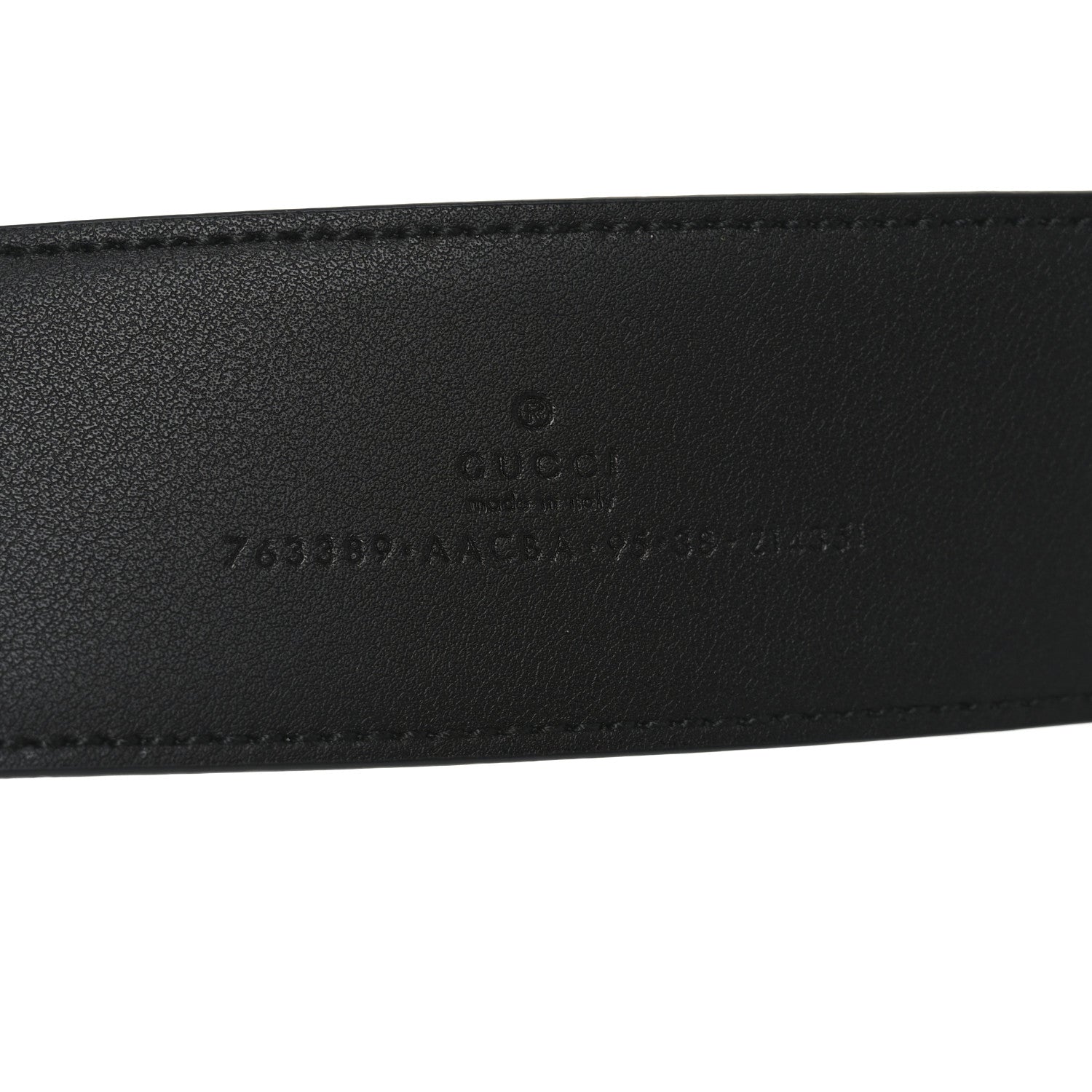 Glass Calfskin Interlocking G Belt 95 38  Black