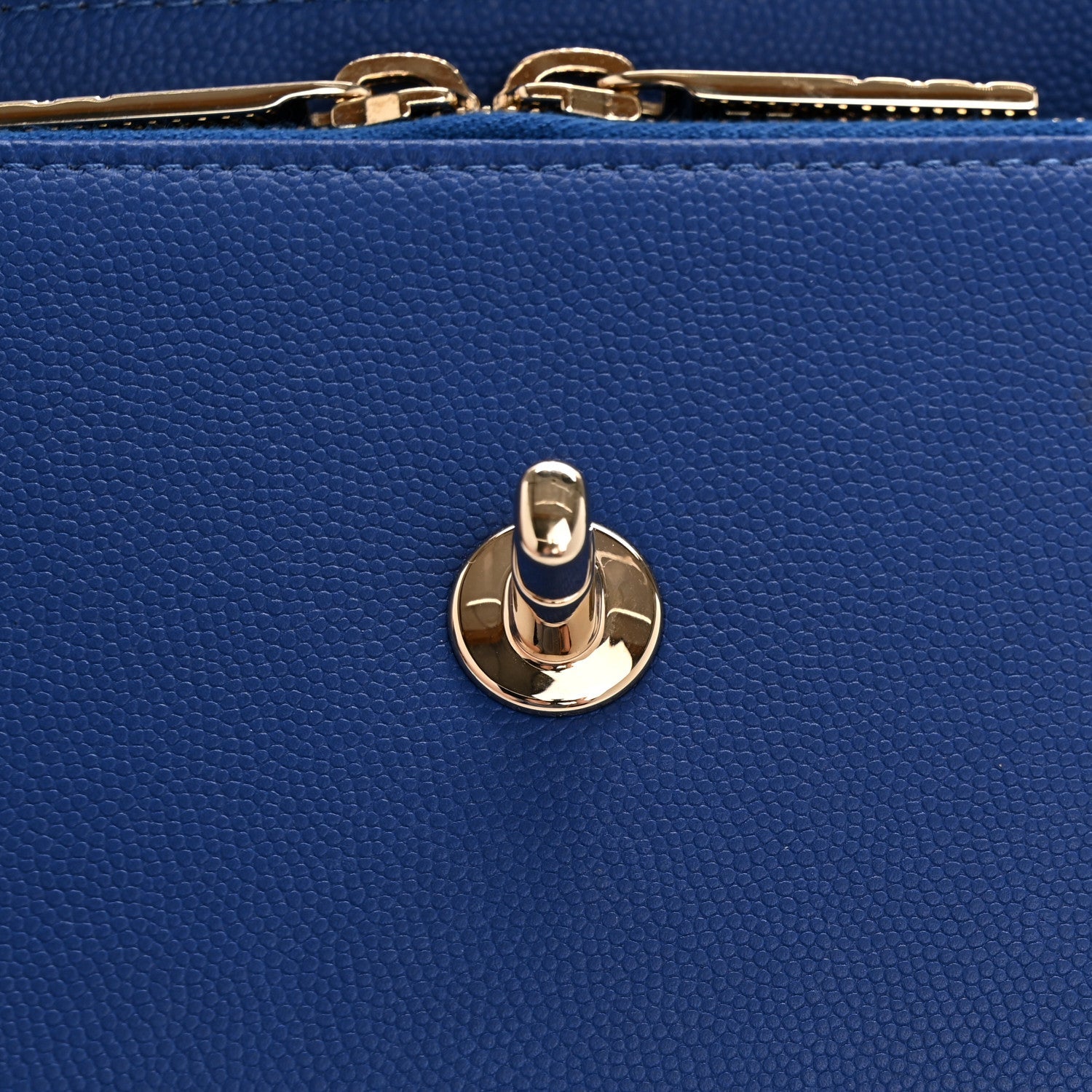 Caviar Quilted Small Business Affinity Flap Dark Blue