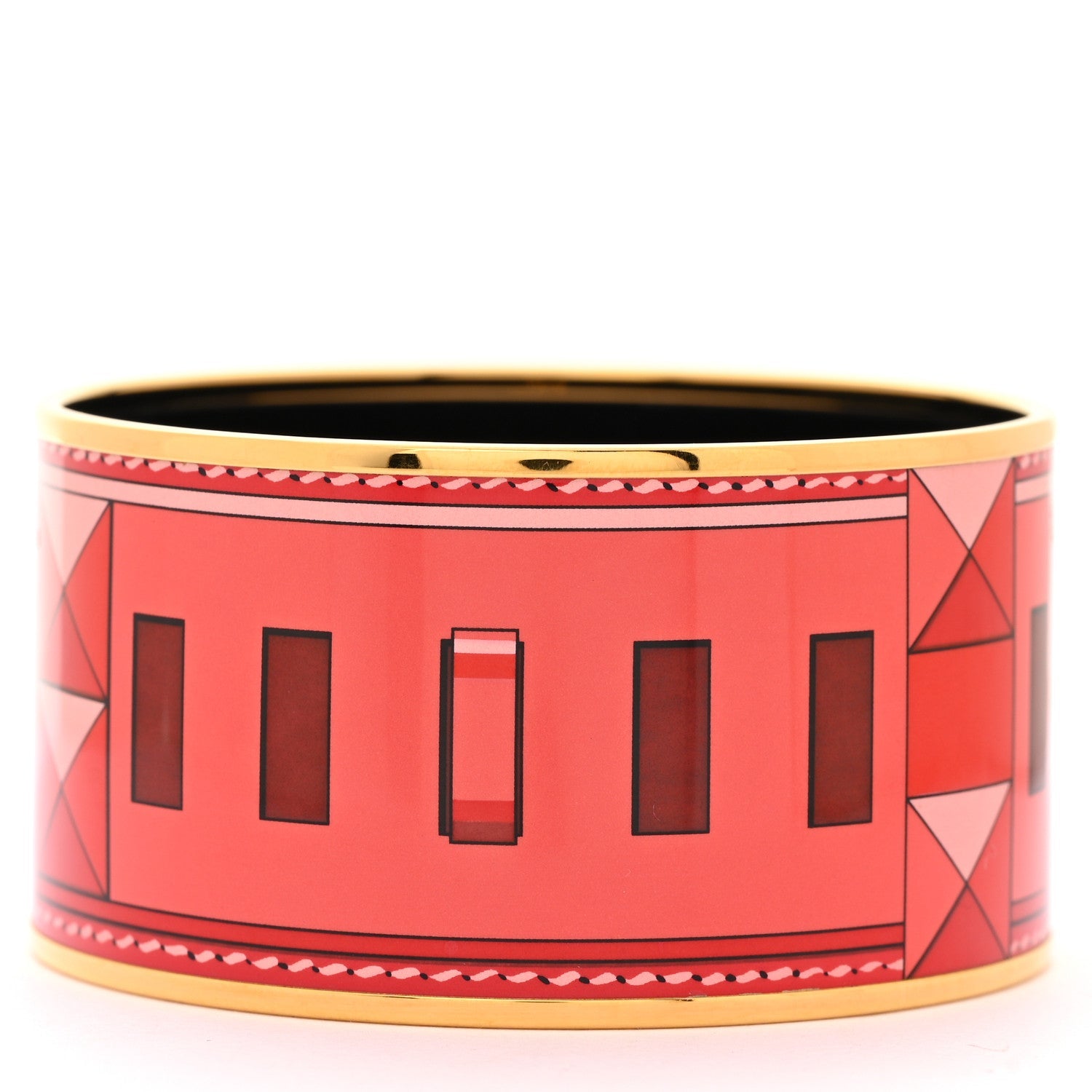 Enamel Printed Collier De Chien Extra Wide Bracelet 65 Red