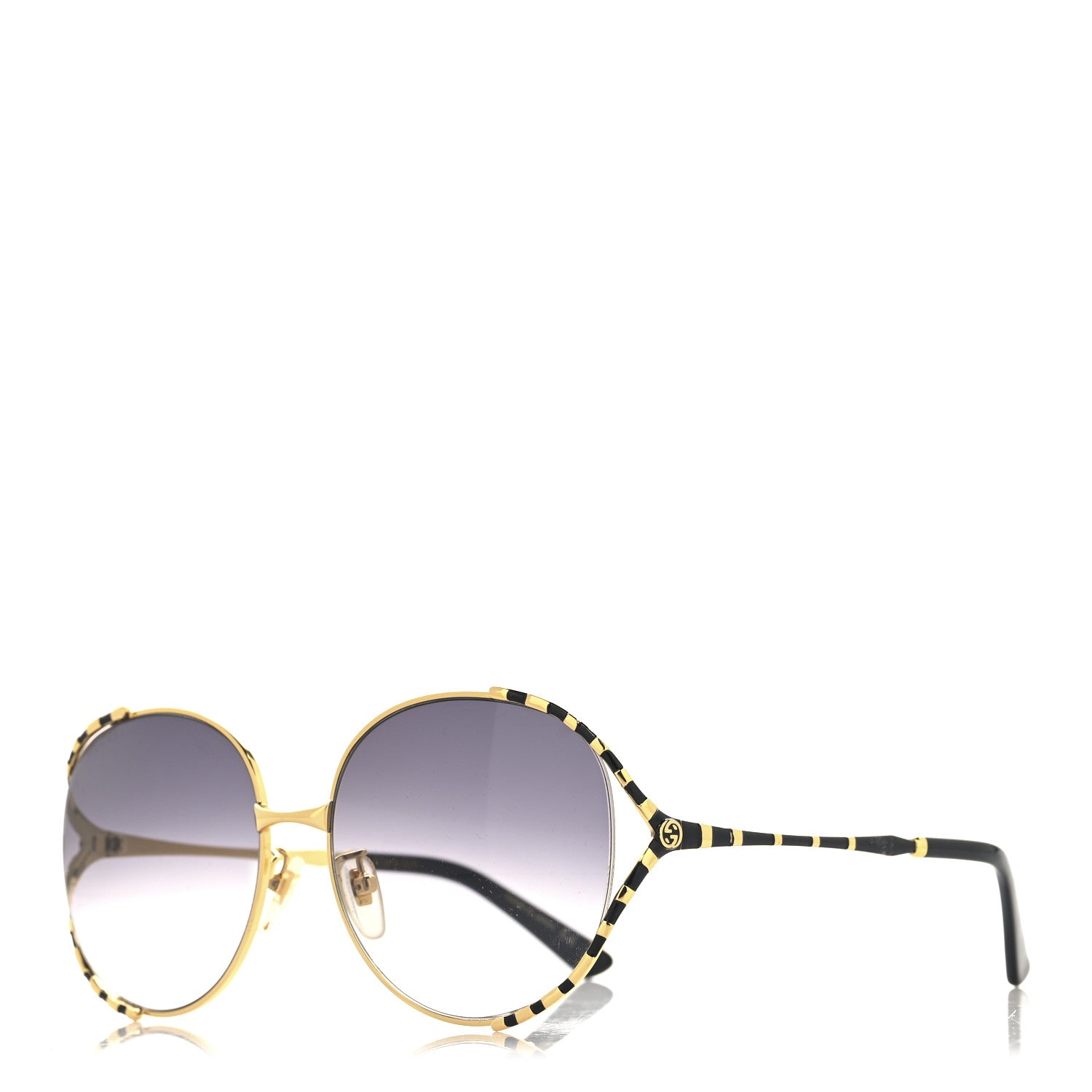 Metal Round Frame GG0595S Sunglasses Gold Brown