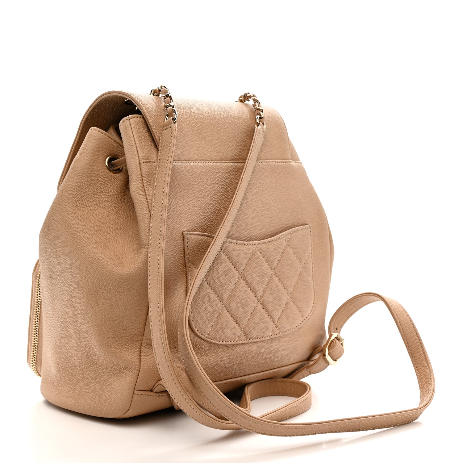 Caviar Quilted Business Affinity Backpack Beige