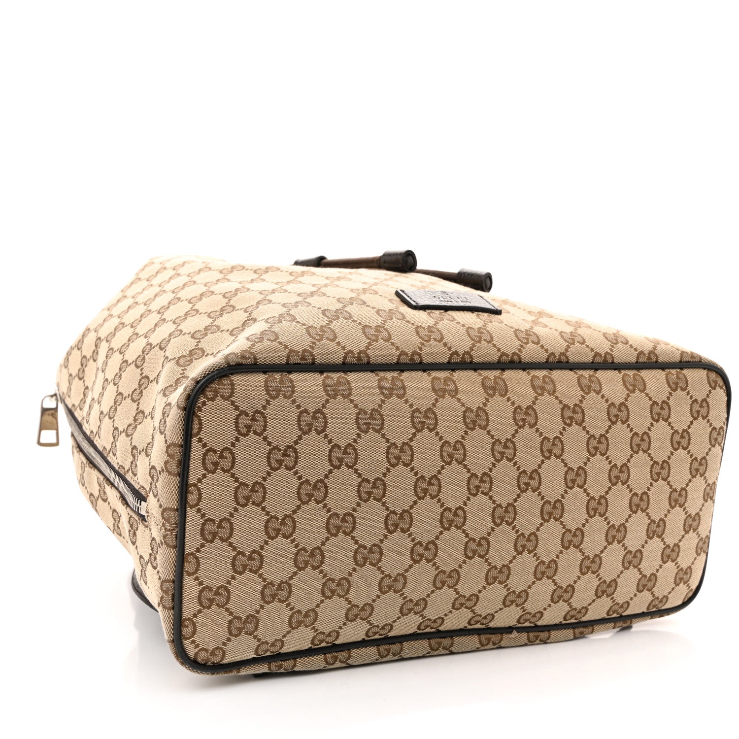 Monogram Dollar Calfskin O Drawstring Backpack Beige Ebony Testa di Moro Dark Chocolate