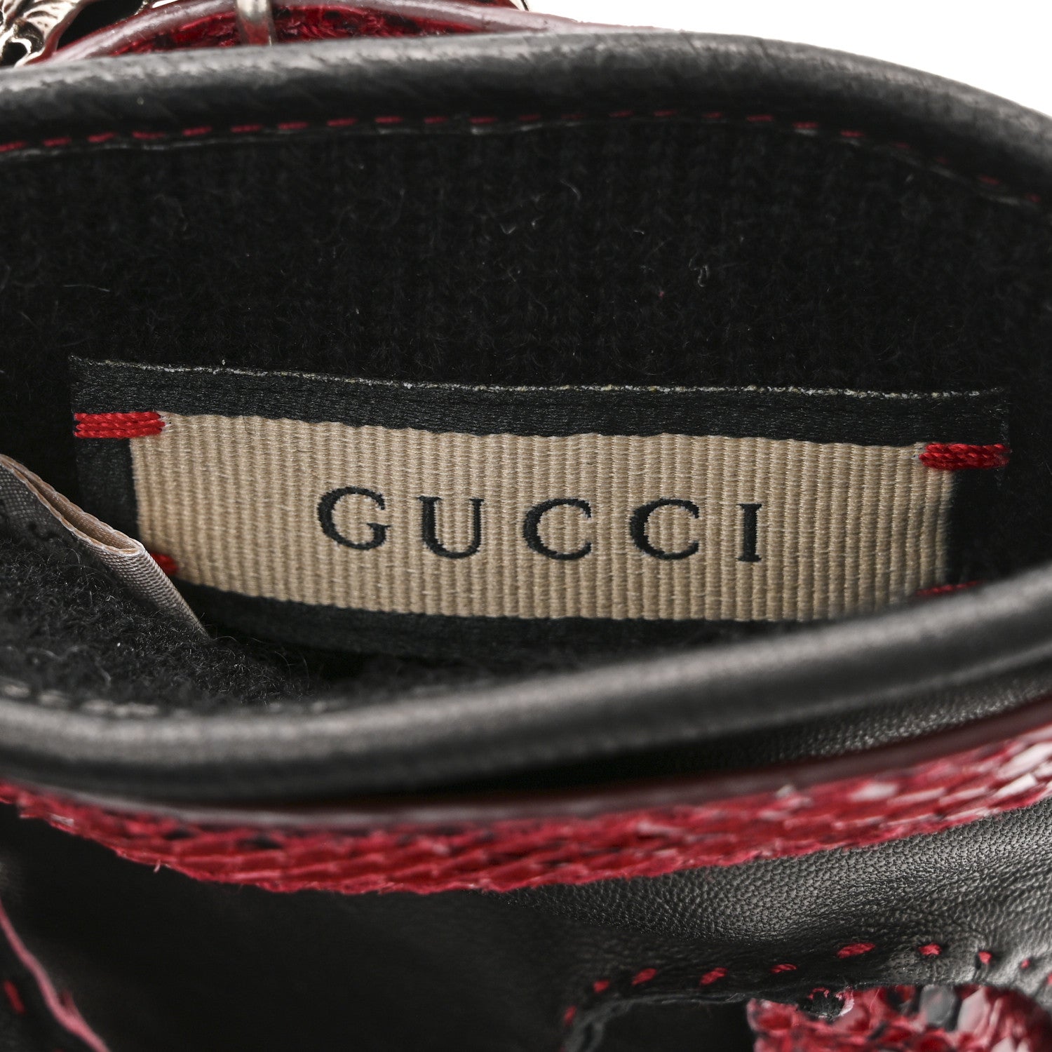 Snakeskin Lambskin Dionysus Gloves 6.5 Red