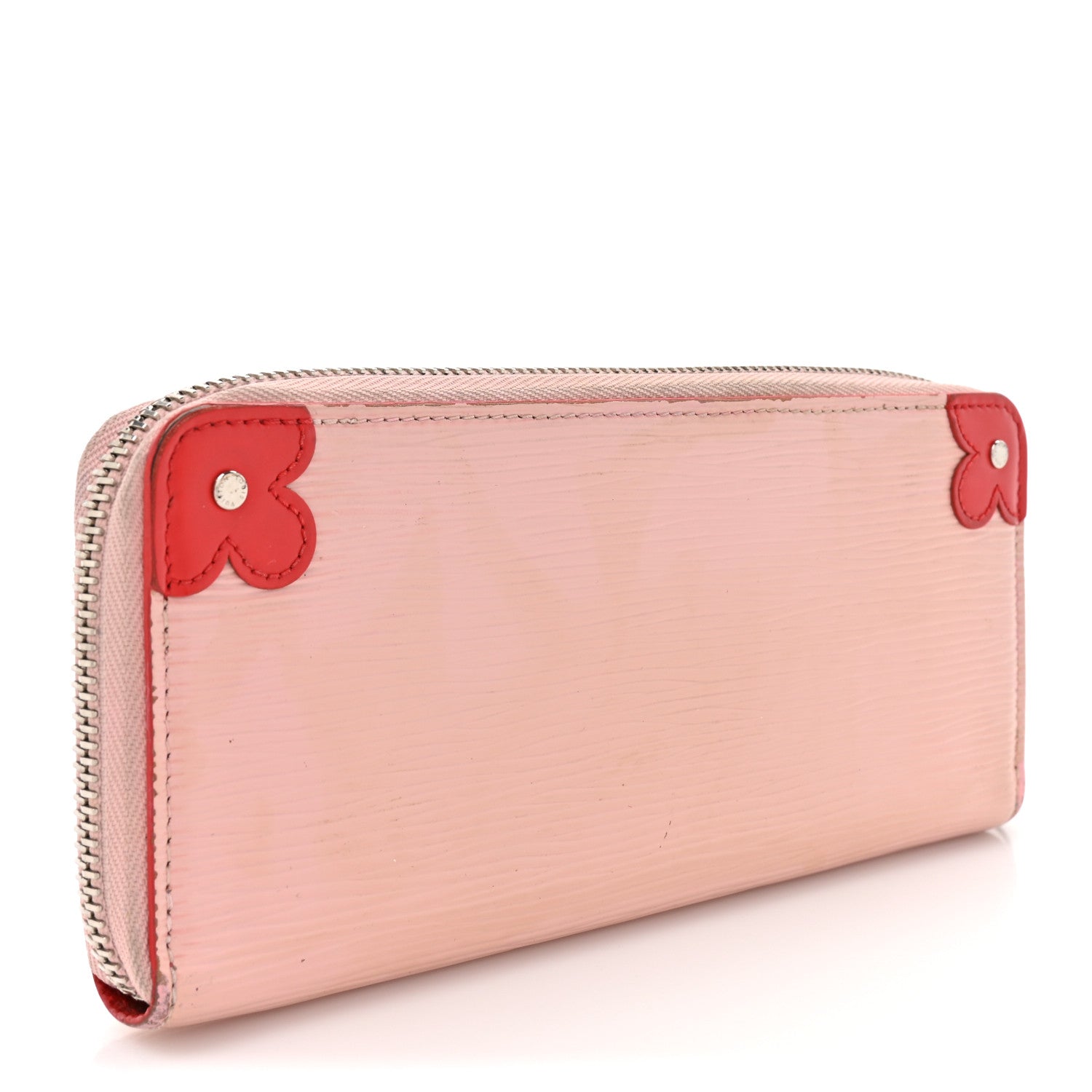 Epi Blooming Corners Clemence Wallet Rose Ballerine Coquelicot