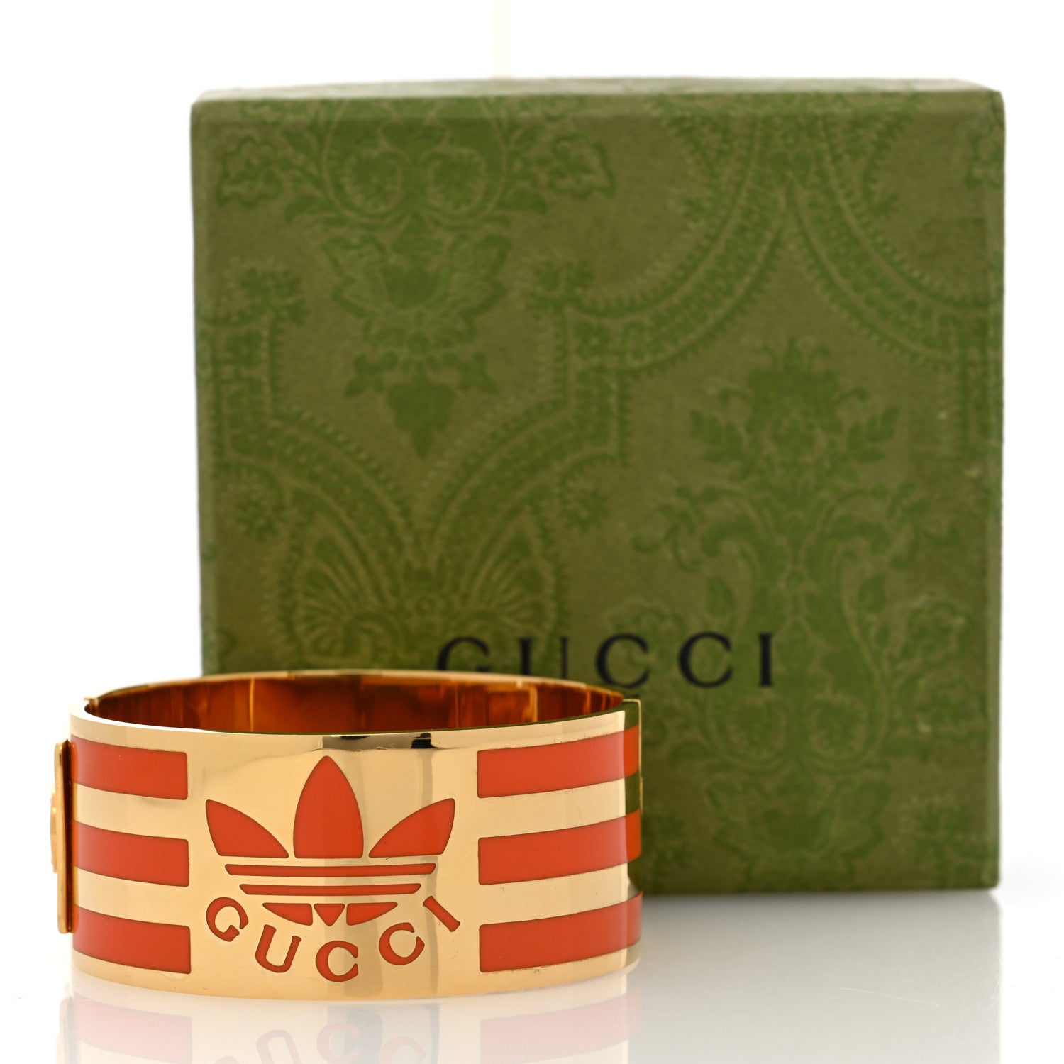 X ADIDAS Metal Enamel Cuff Bracelet S Orange