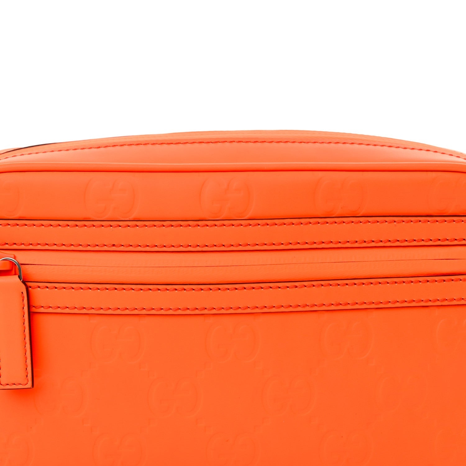 Rubber Effect Monogram GG Belt Bag New Orange Fluo