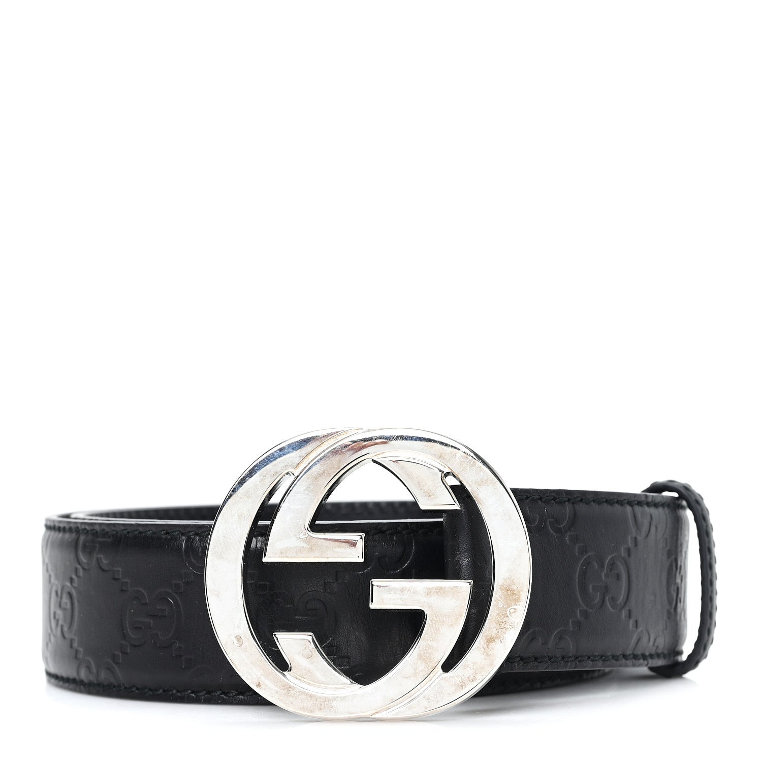 Guccissima Interlocking G Belt 85 34 Black