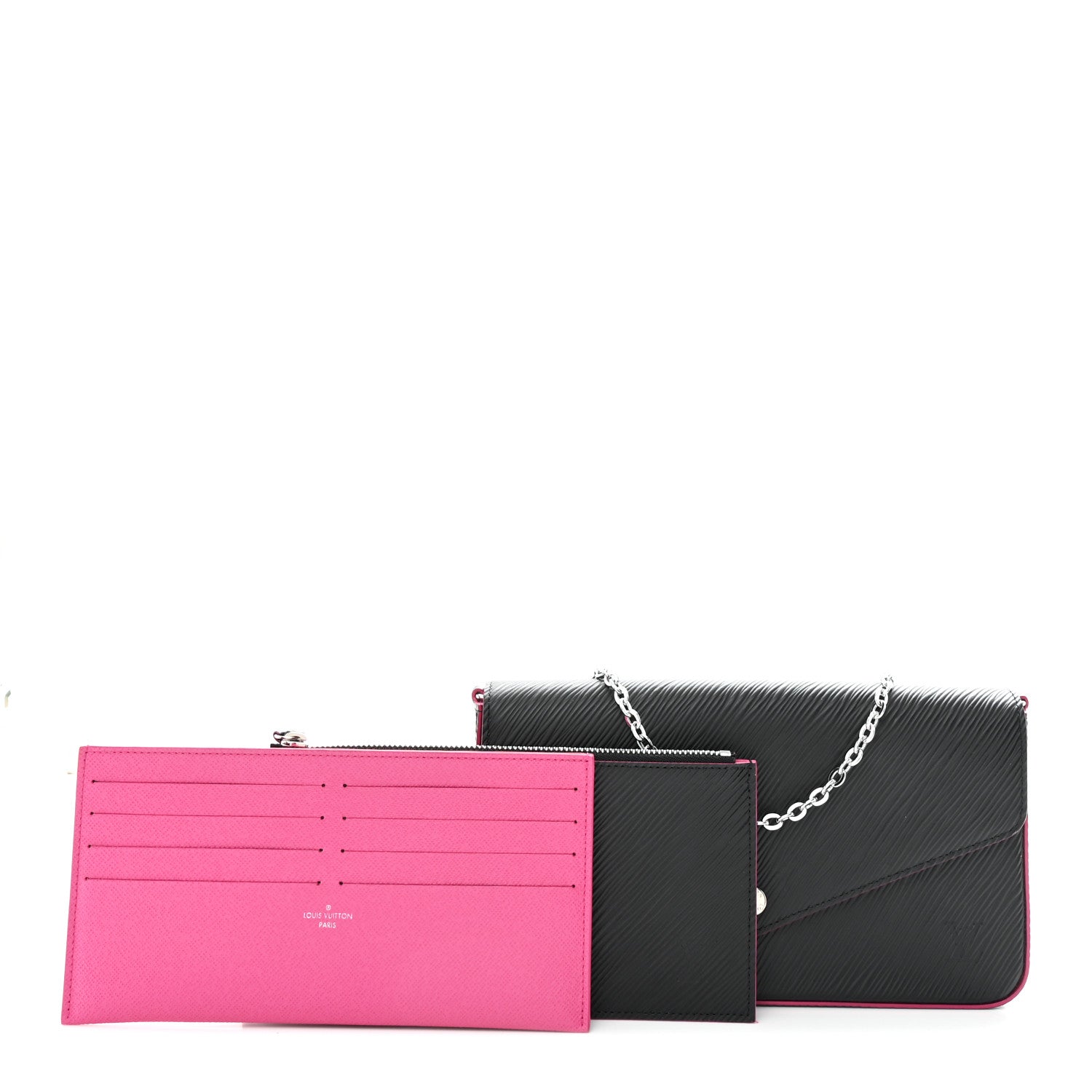 Epi Pochette Felicie Black Hot Pink
