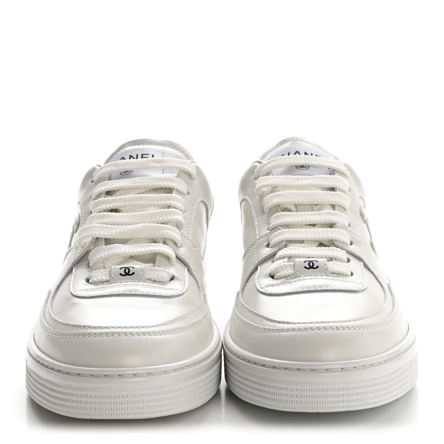 Calfskin Womens CC Sneakers 40 White