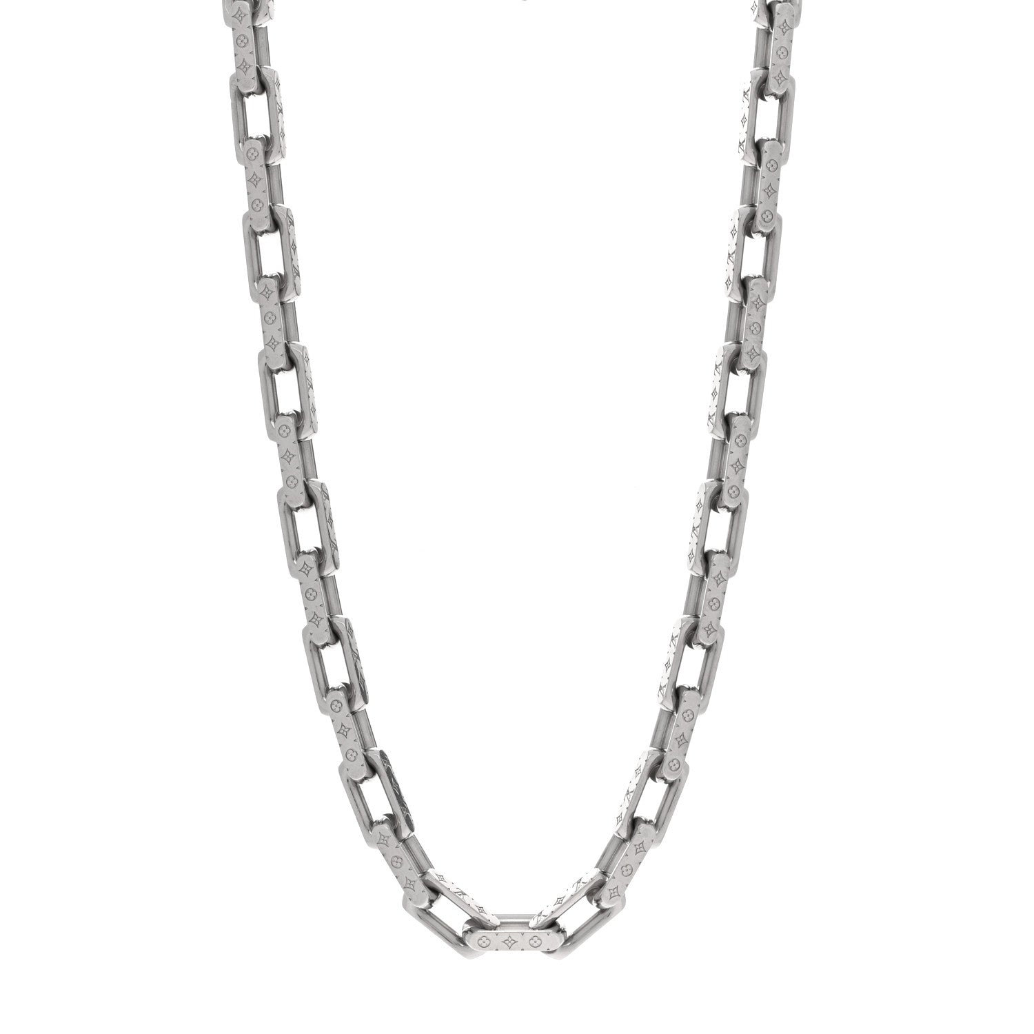 Monogram Chain Necklace Silver