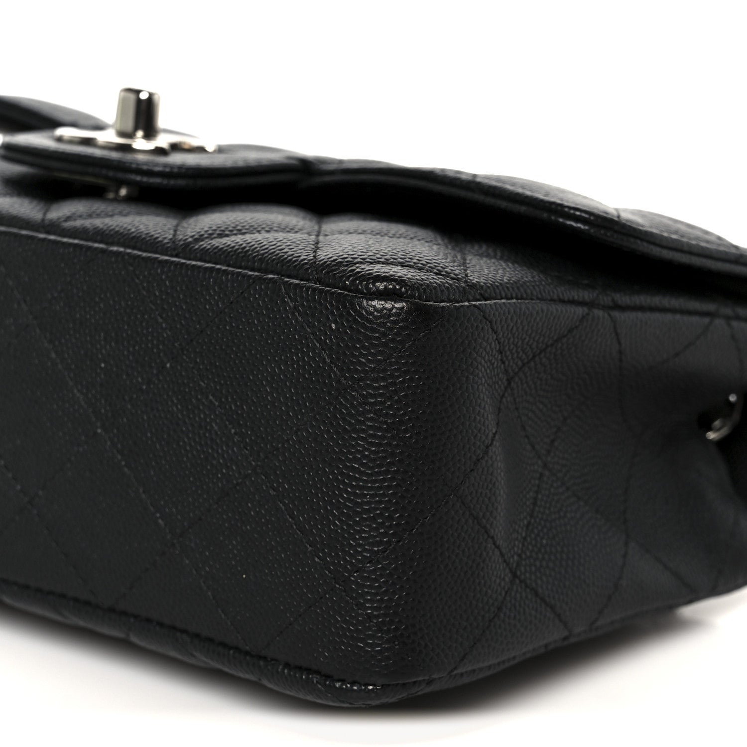Caviar Quilted Mini Rectangular Flap Black