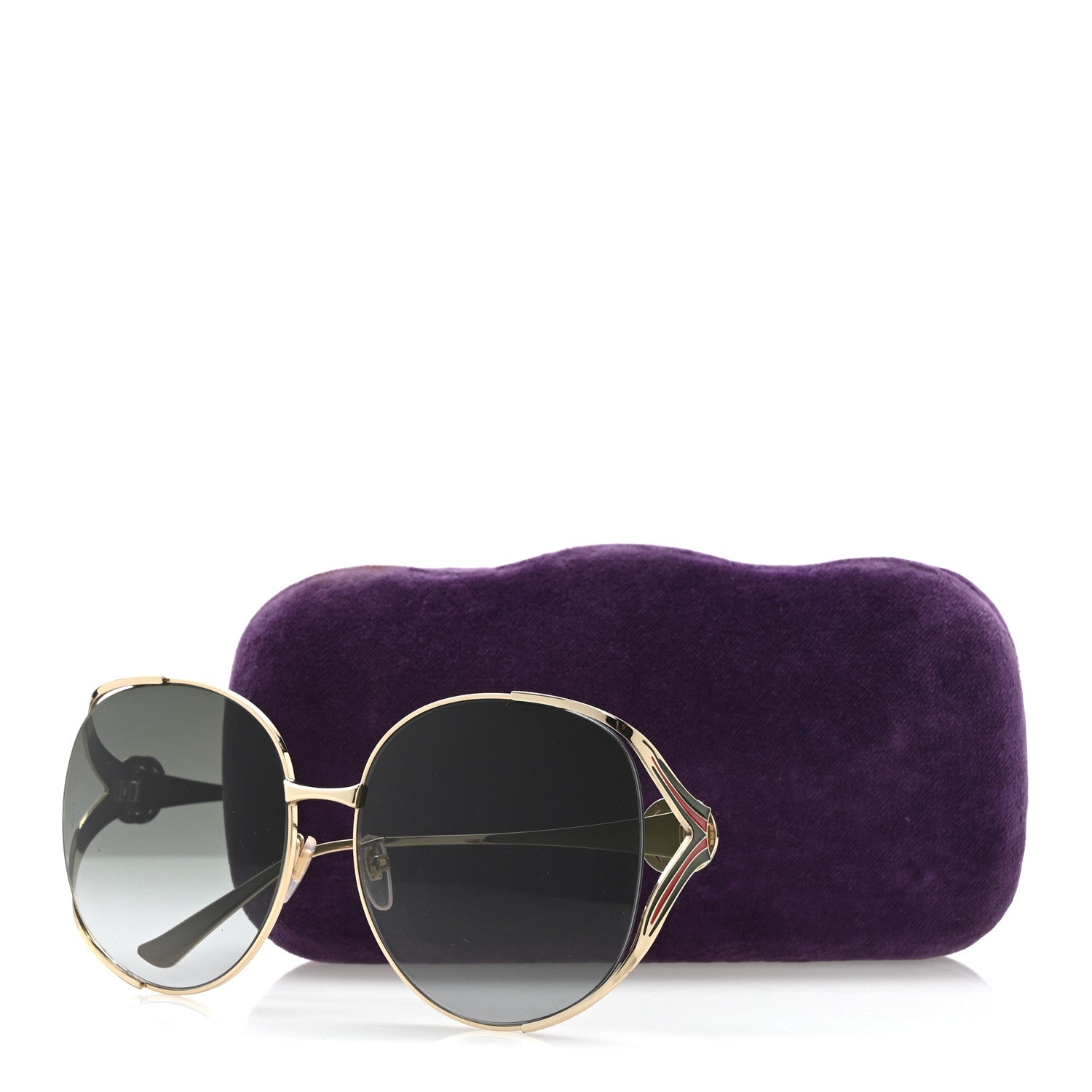Metal Oversized Round Frame GG0225S Sunglasses Gold