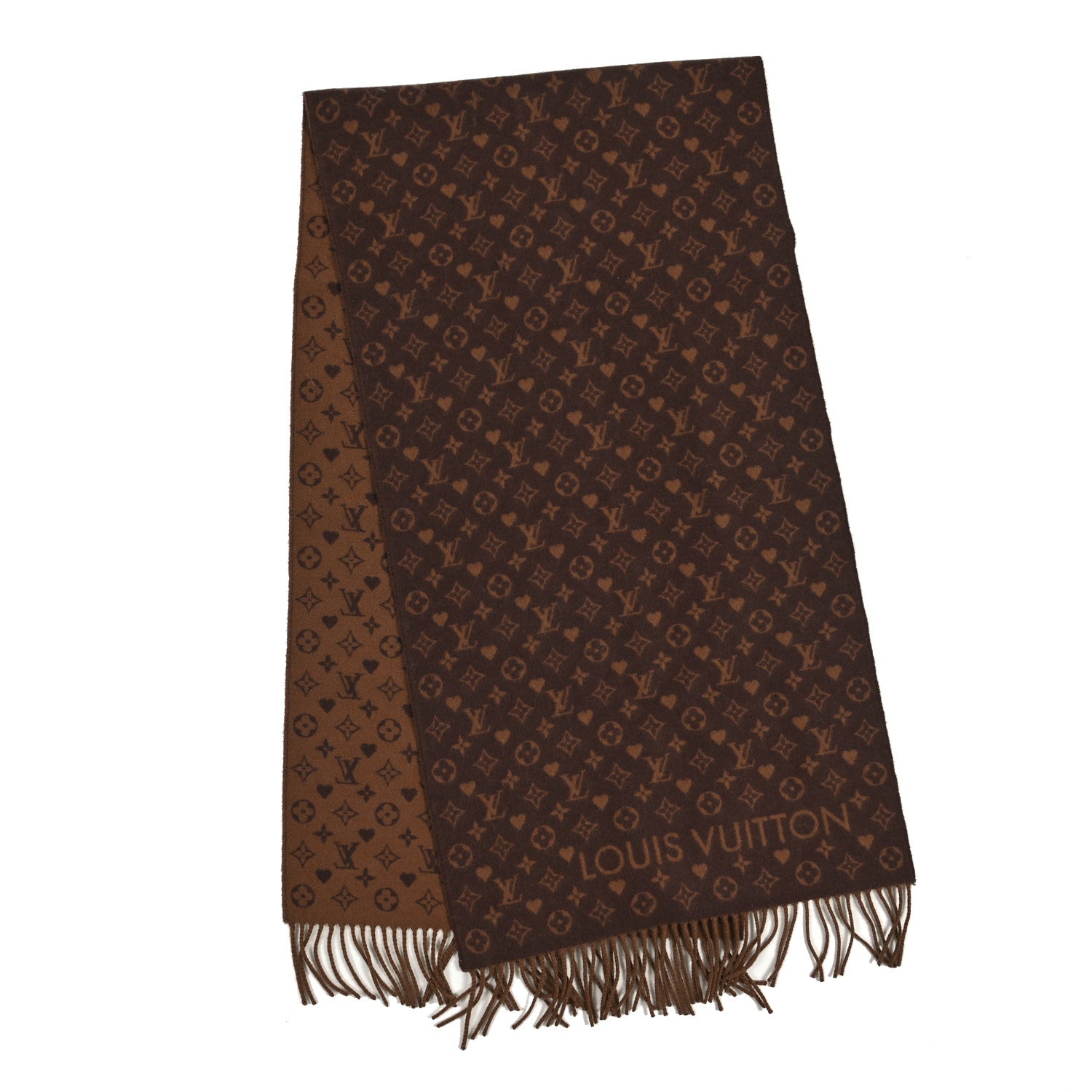 Cashmere Monogram Game On Scarf Brown