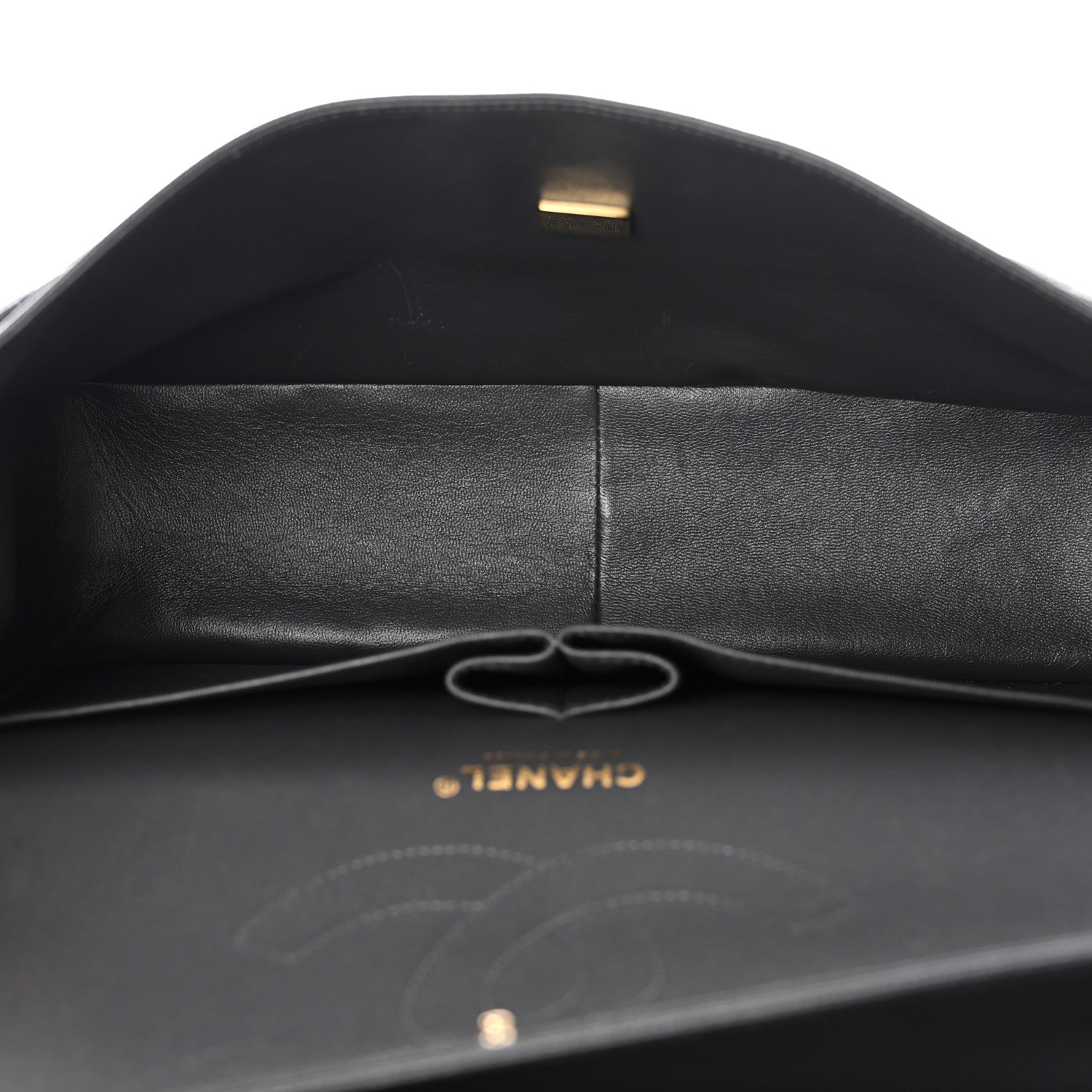 Caviar Quilted Jumbo Double Flap Dark Grey