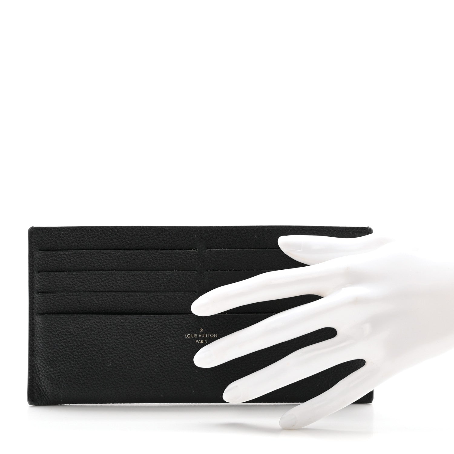 Calfskin Felicie Chain Wallet Card Holder Insert Black