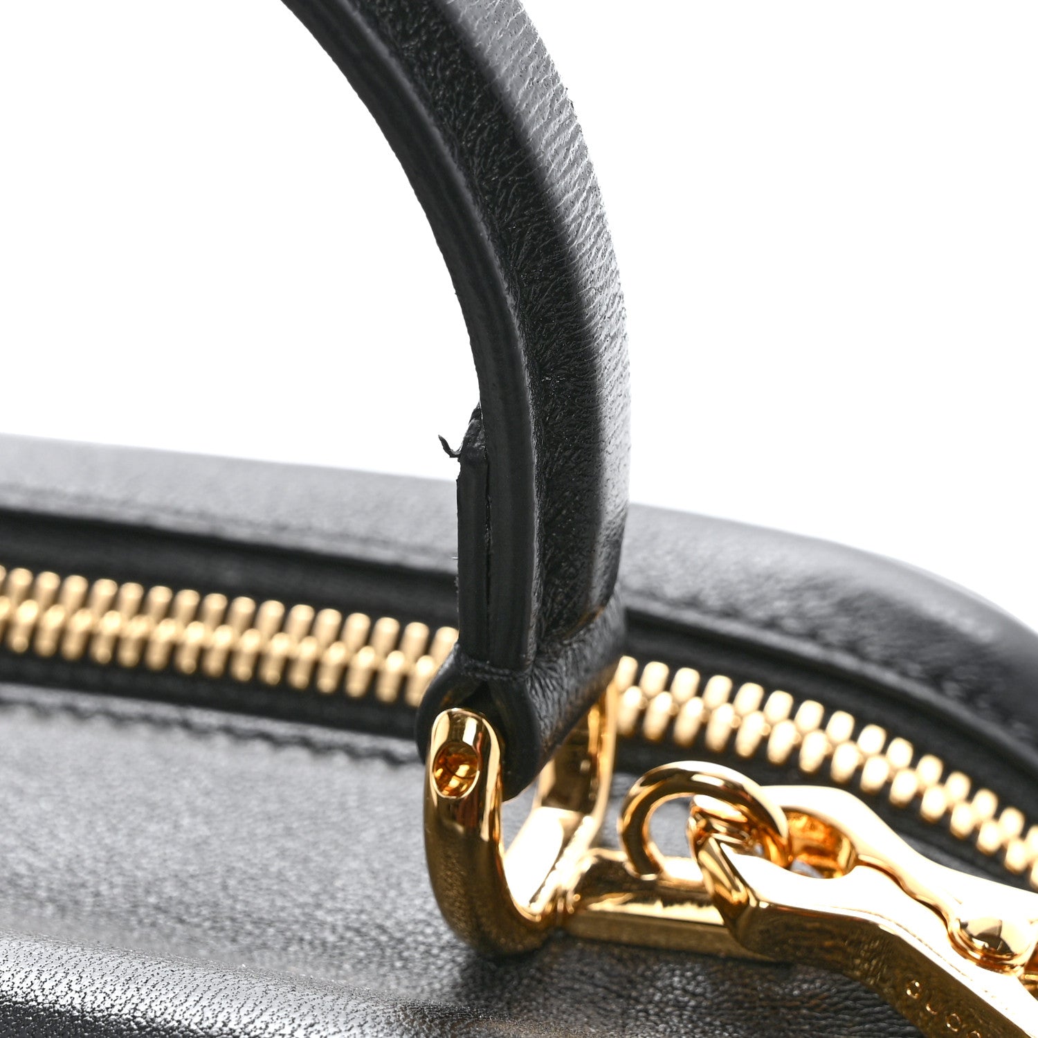 Sakai Be Green Calfskin Diagonal Stitched Blondie Top Handle Bag Black