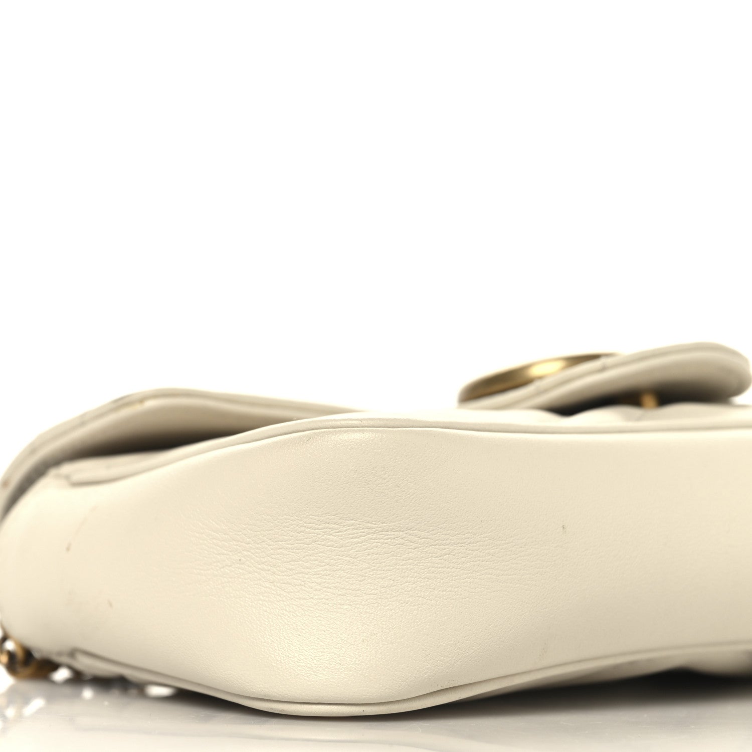 Calfskin Matelasse Super Mini GG Marmont Shoulder Bag White