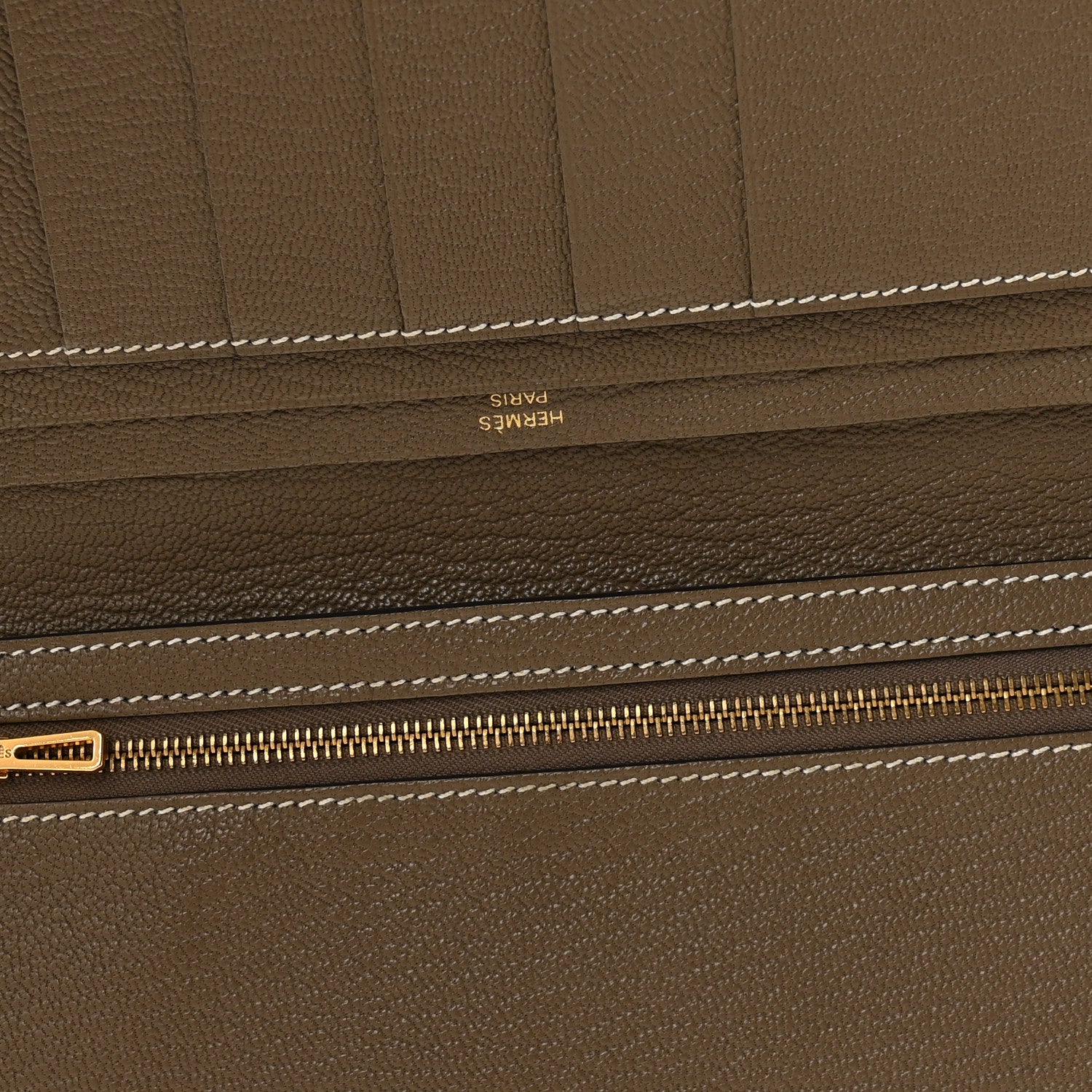 Chevre Mysore Bearn Gusset Wallet Etoupe