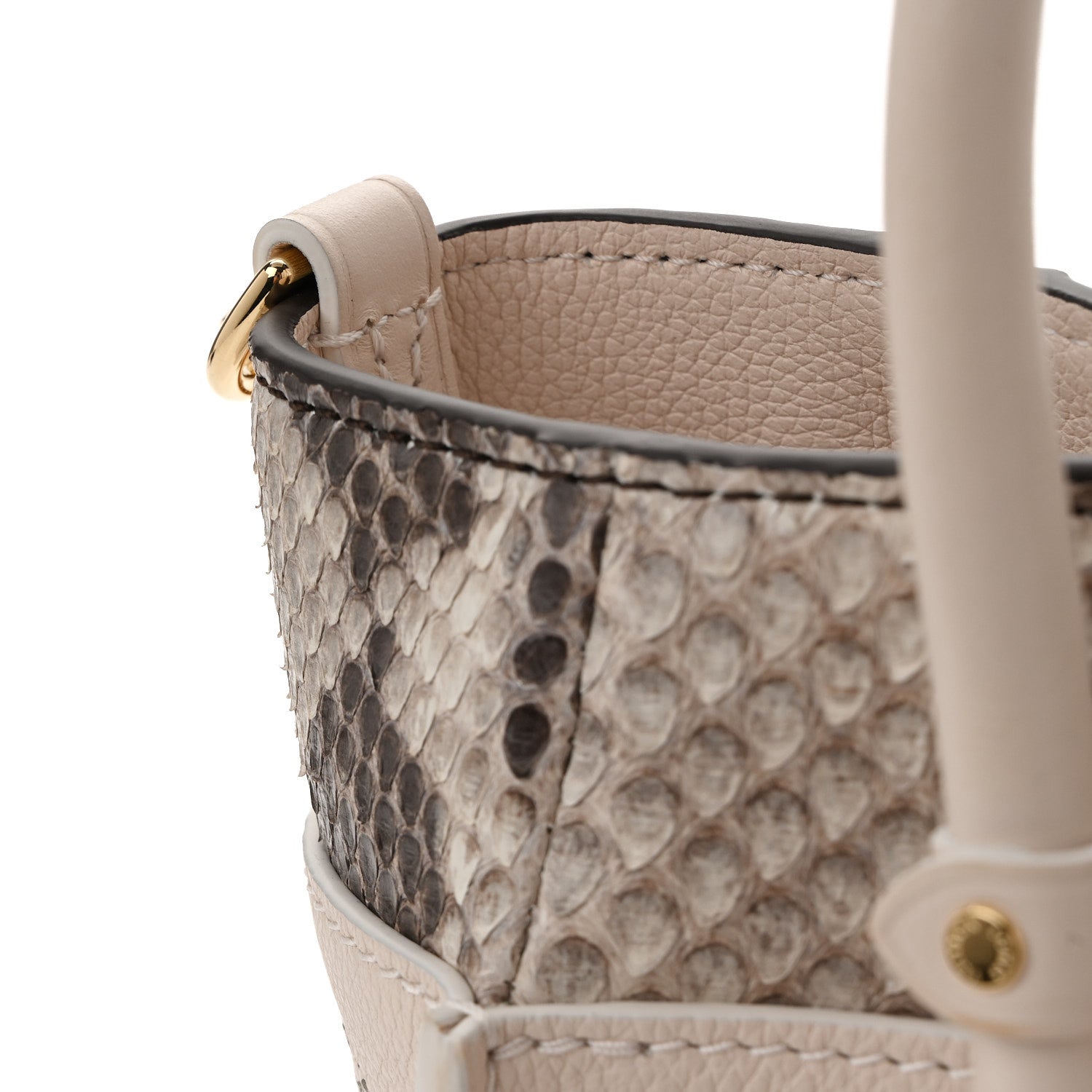 Calfskin Karung Snakeskin Mahina On My Side PM Quartz White
