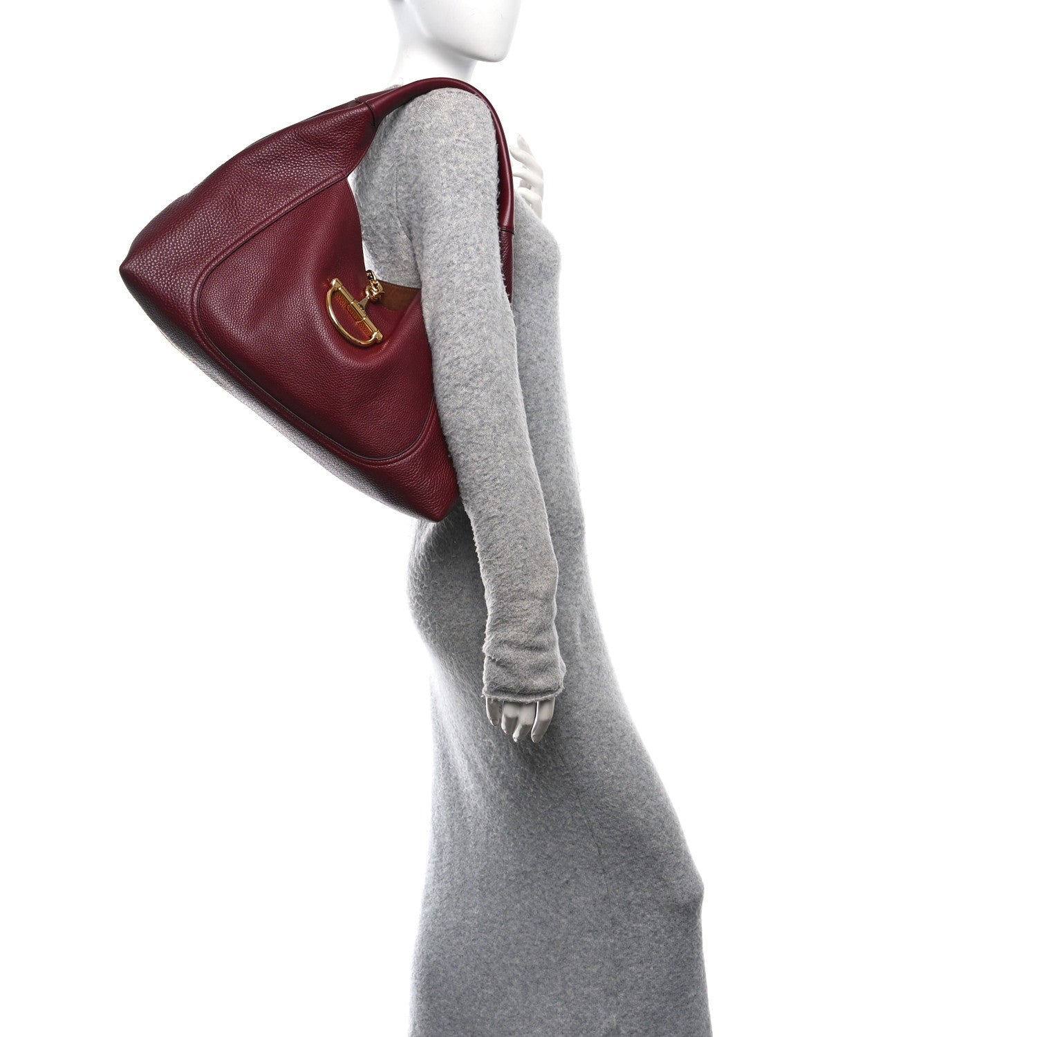 Grained Calfskin Softbit Maxi Shoulder Bag Rosso