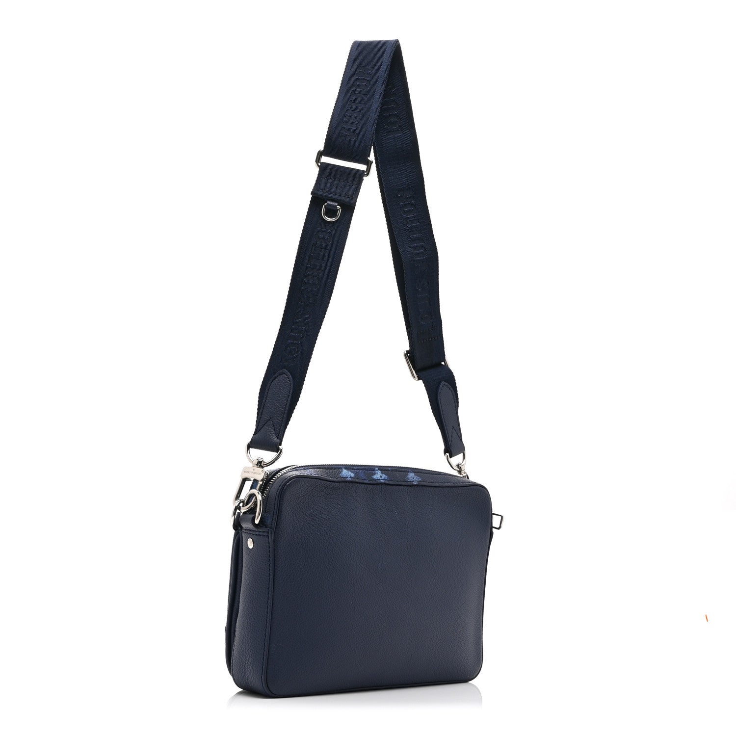 Monogram Ink Watercolor Trio Messenger Bag Blue