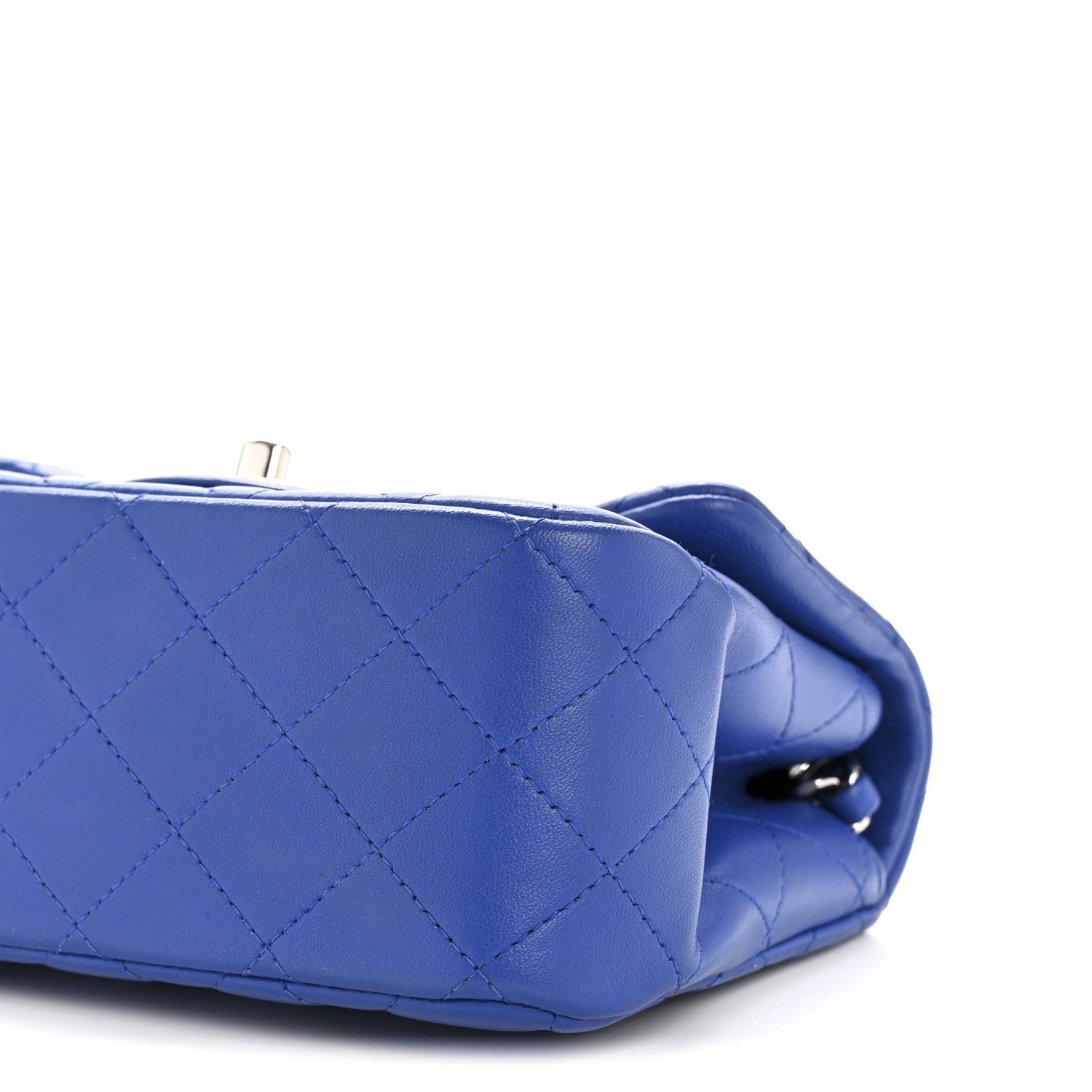 Lambskin Quilted Mini Square Flap Blue