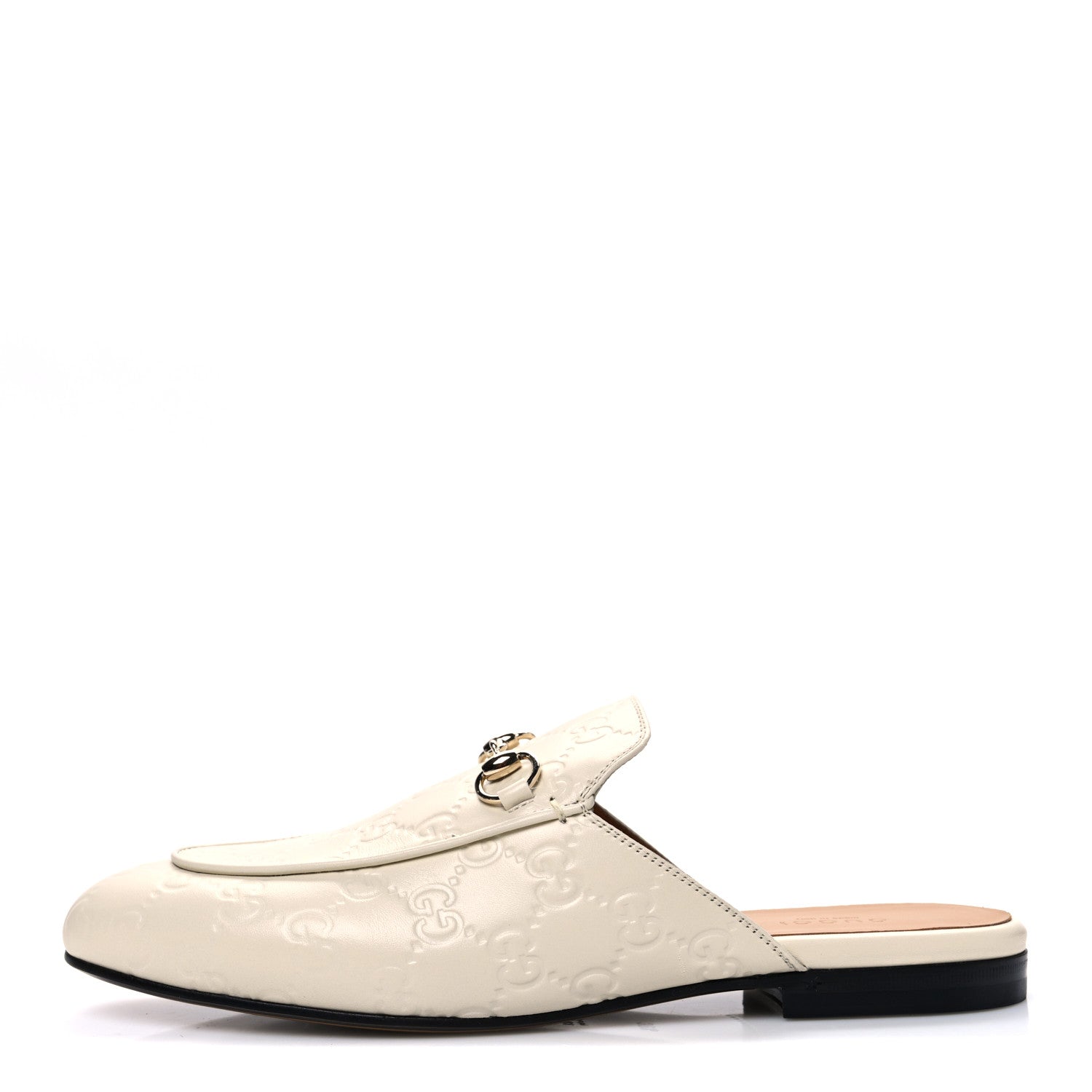 Glamour Calfskin Guccissima Womens Princetown Slippers 39.5 Mystic White