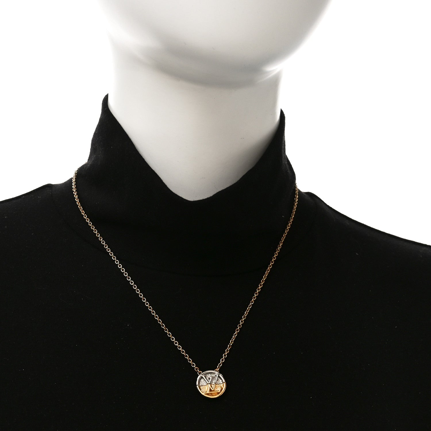 Metal L to V Necklace Gold Silver