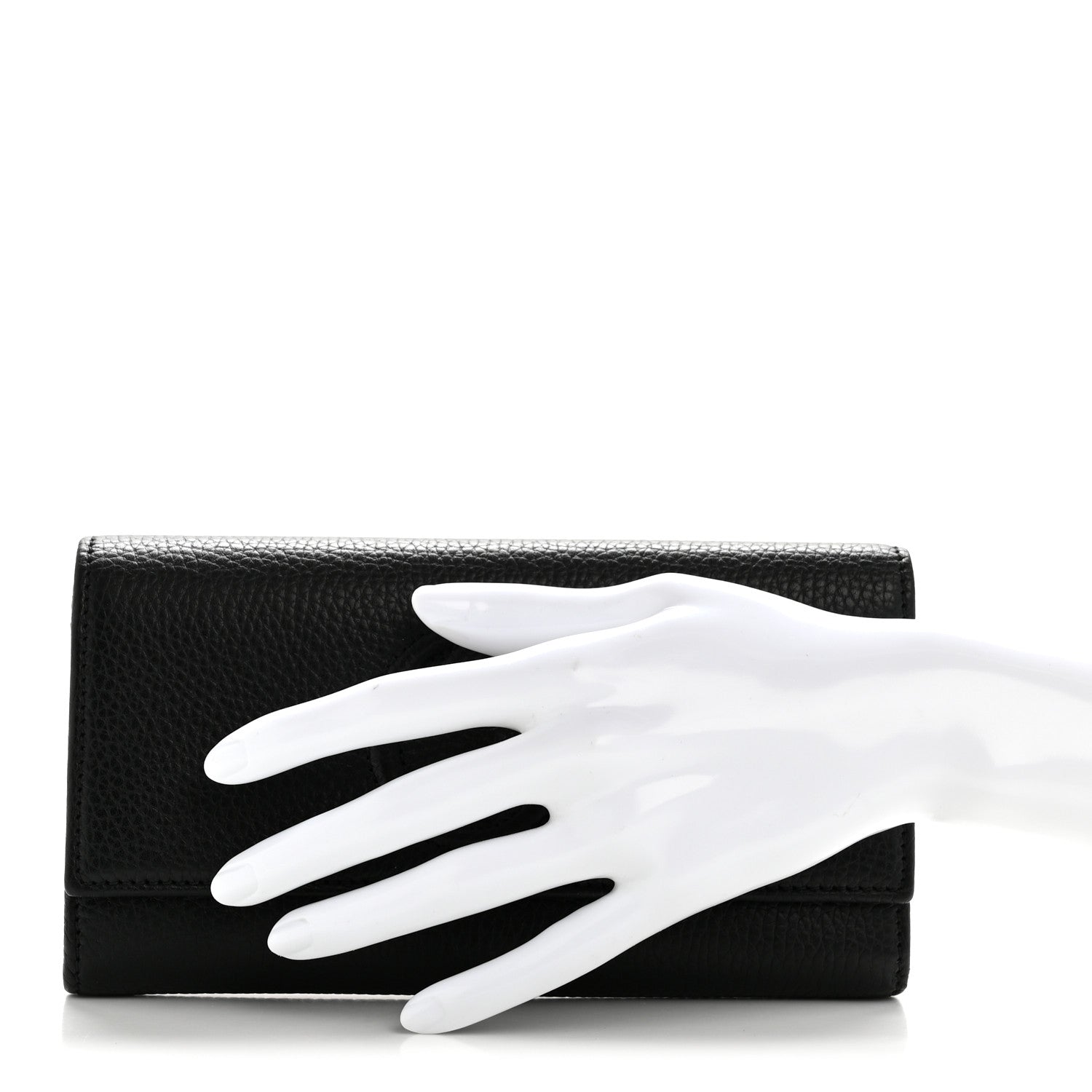 Pebbled Calfskin Large Soho Continental Wallet Black
