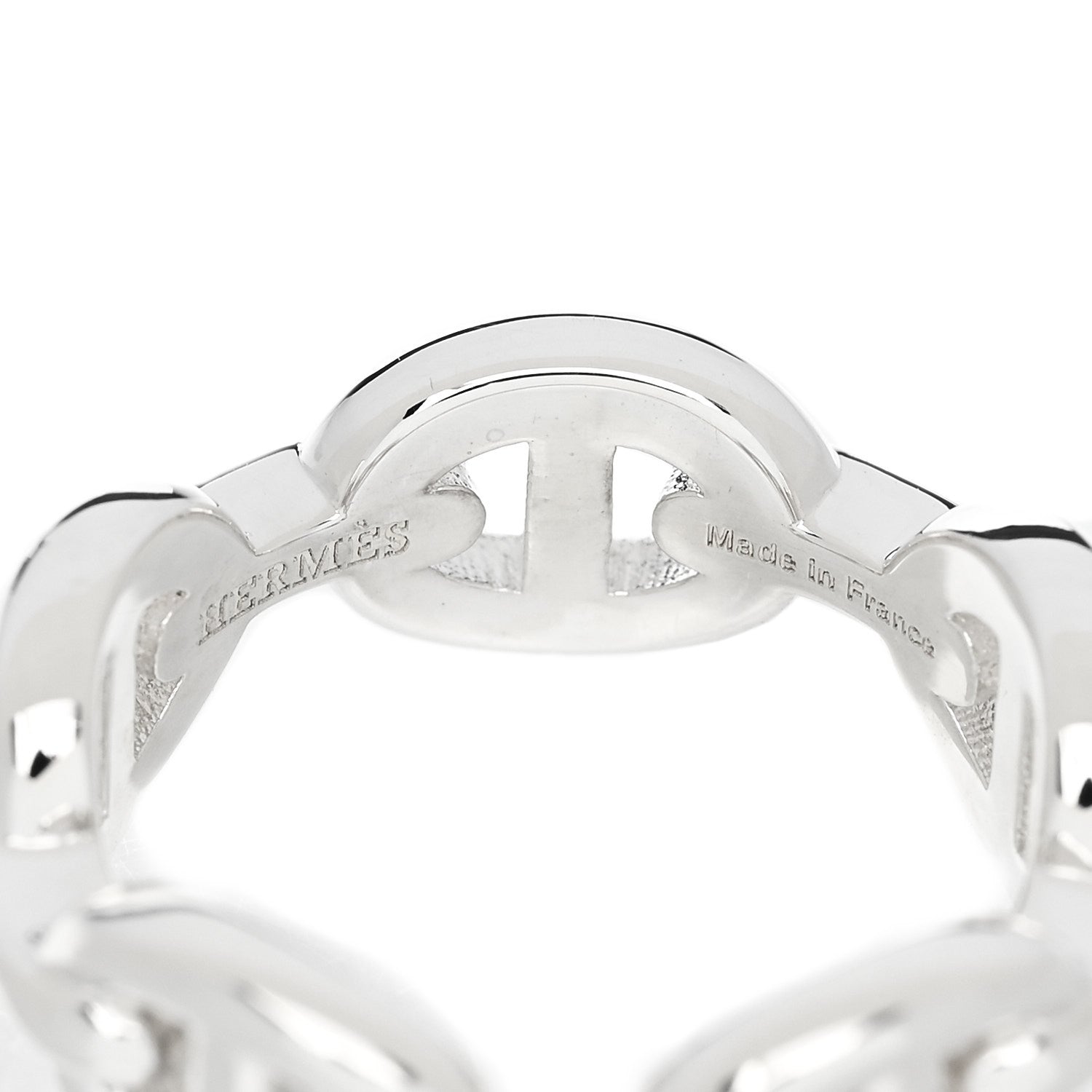Sterling Silver PM Chaine d'Ancre Enchainee Band Ring 50 5.25