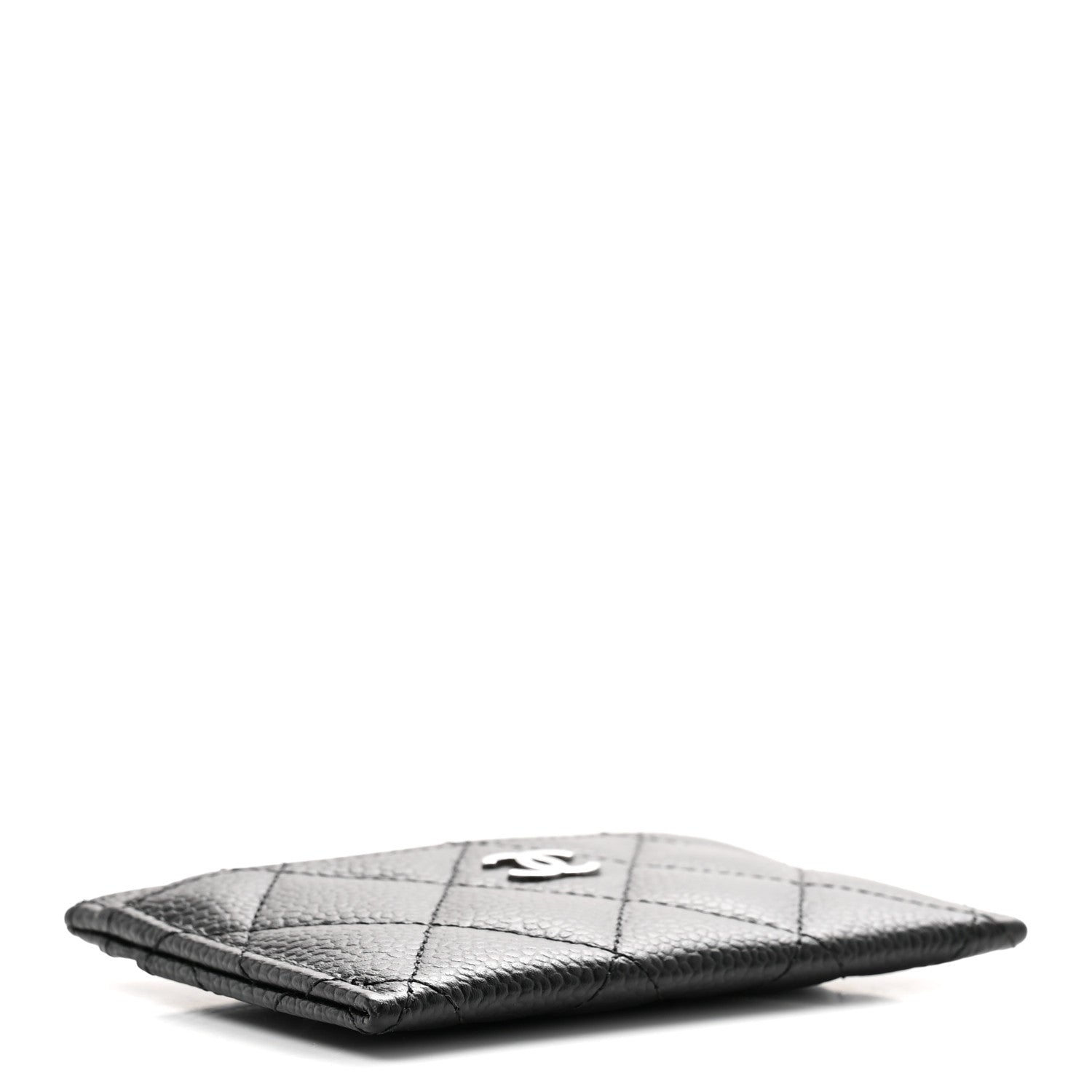 Caviar Quilted Card Holder Black