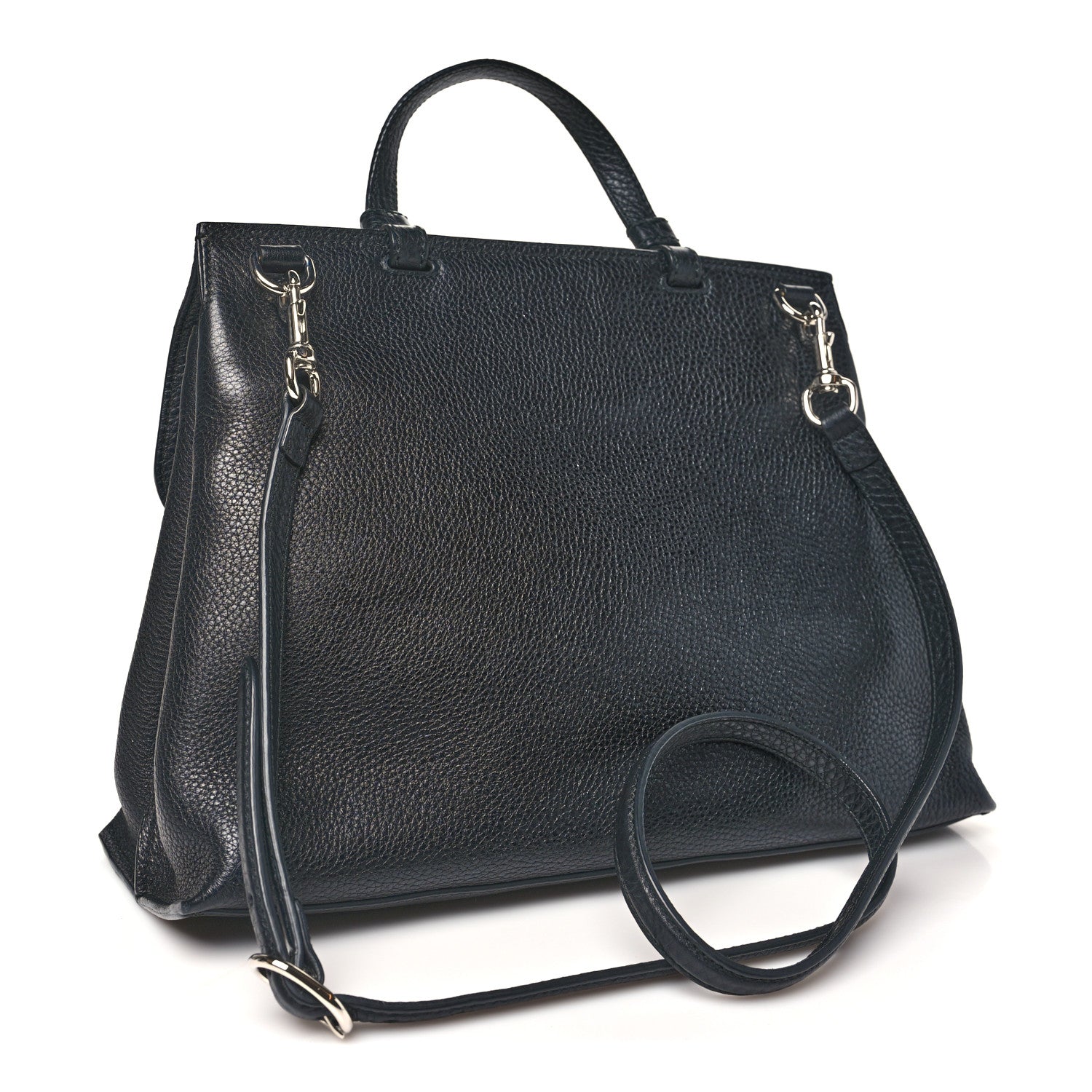 Cellarius Calfskin Medium Bamboo Daily Top Handle Bag Black