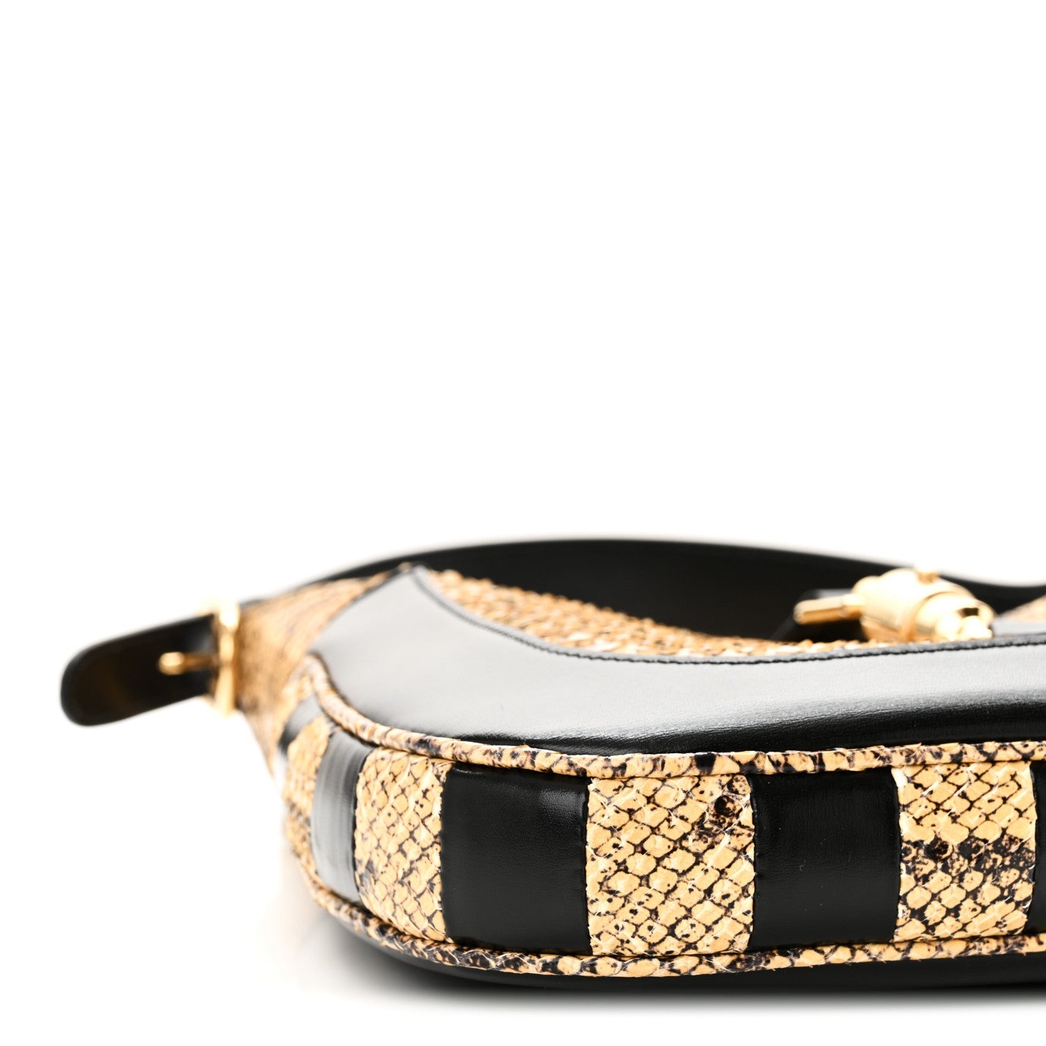 Snakeskin Calfskin Small Jackie 1961 Hobo Beige Black